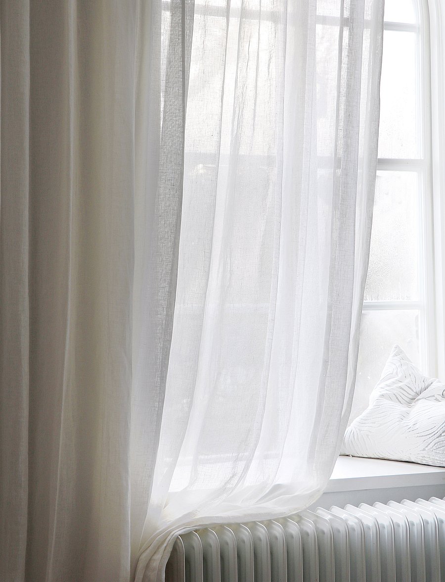 Mimou - Curtain Kelly double width - pikad kardinad - white - 2
