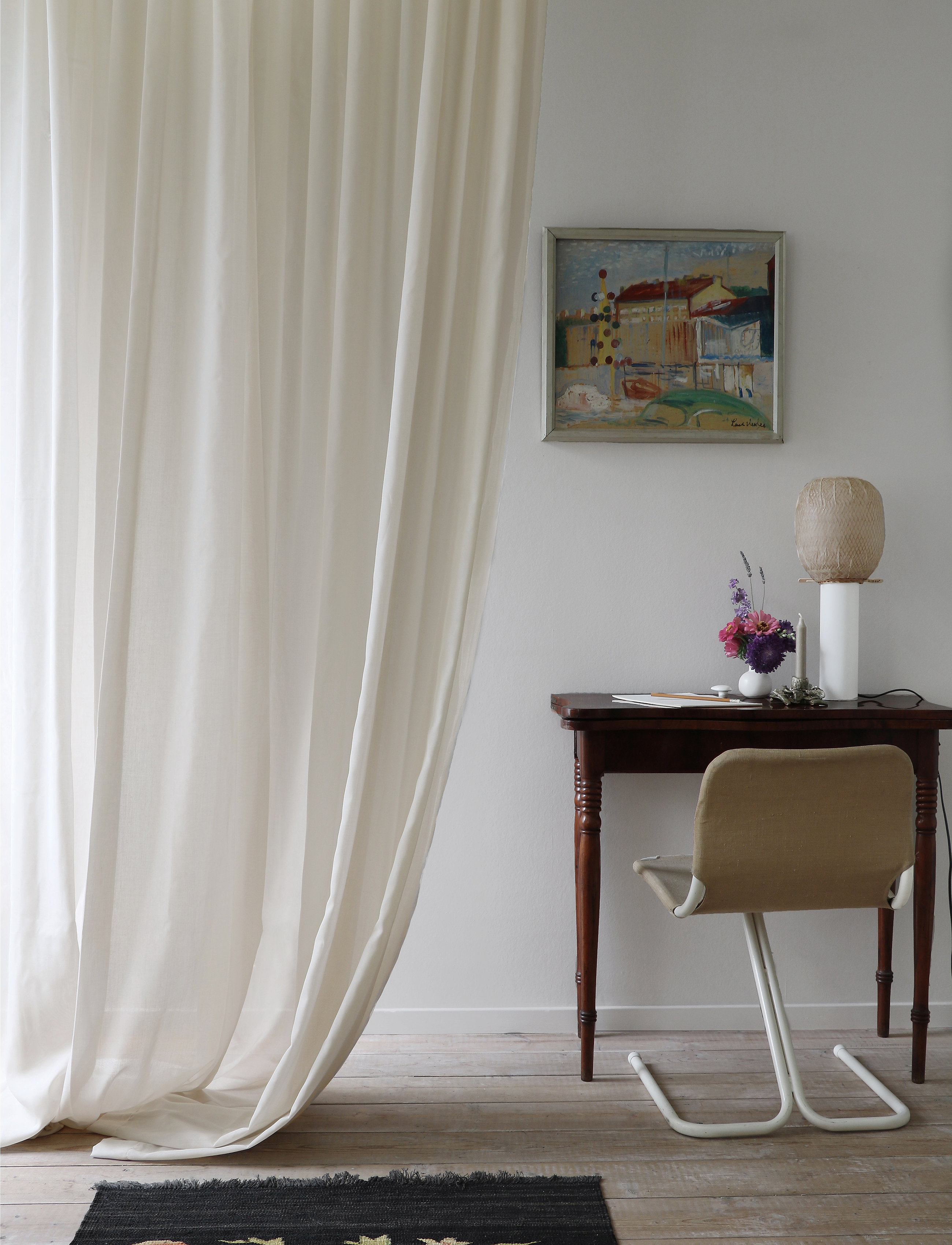 Mimou Gardin Grace Dobbelt Bredde, 290X290 cm, Cream, Gardiner > Lange Gardiner, Unisex