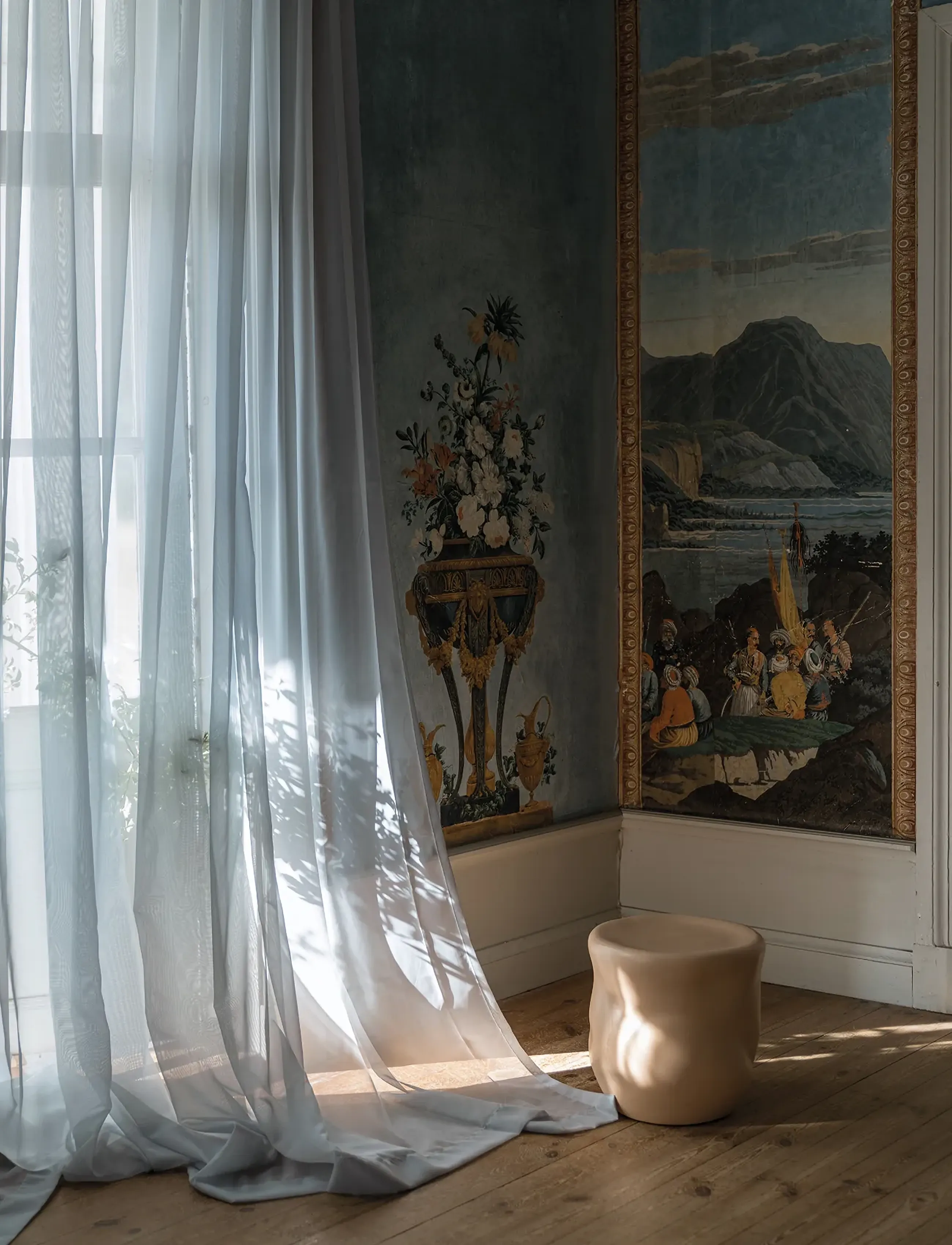 Mimou Skir Hotelgardin I Dobbelt Bredde, 290X290 cm, Blue, Gardiner > Lange Gardiner, Unisex