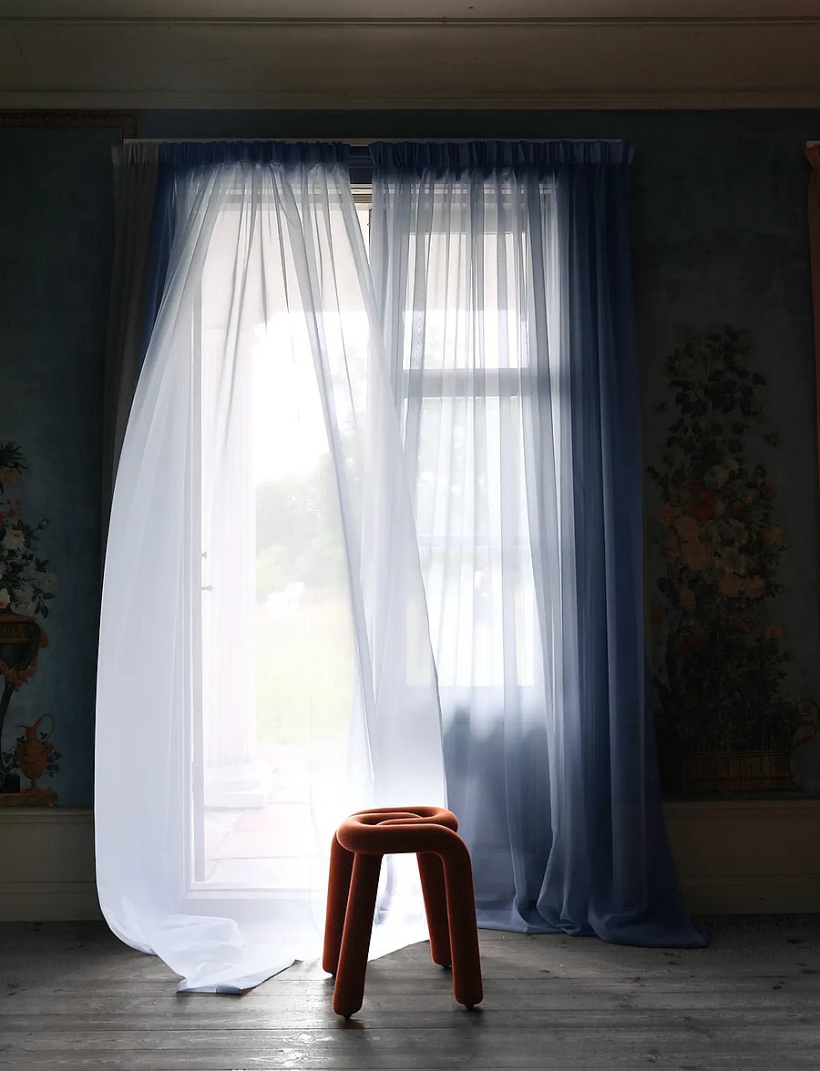 Mimou - Sheer hotel curtain double width - pikad kardinad - light blue - 5