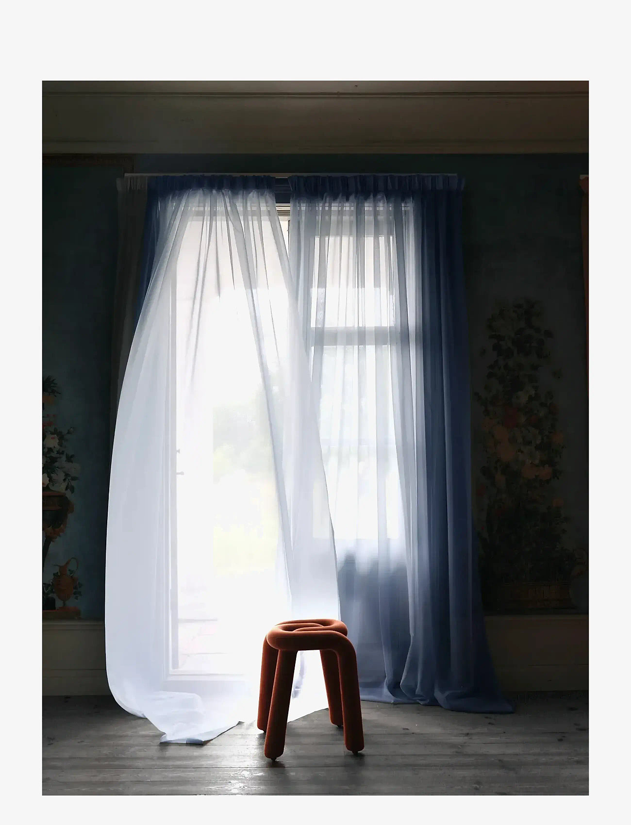 Mimou - Sheer hotel curtain Double width - gardinlängder - light blue - 3
