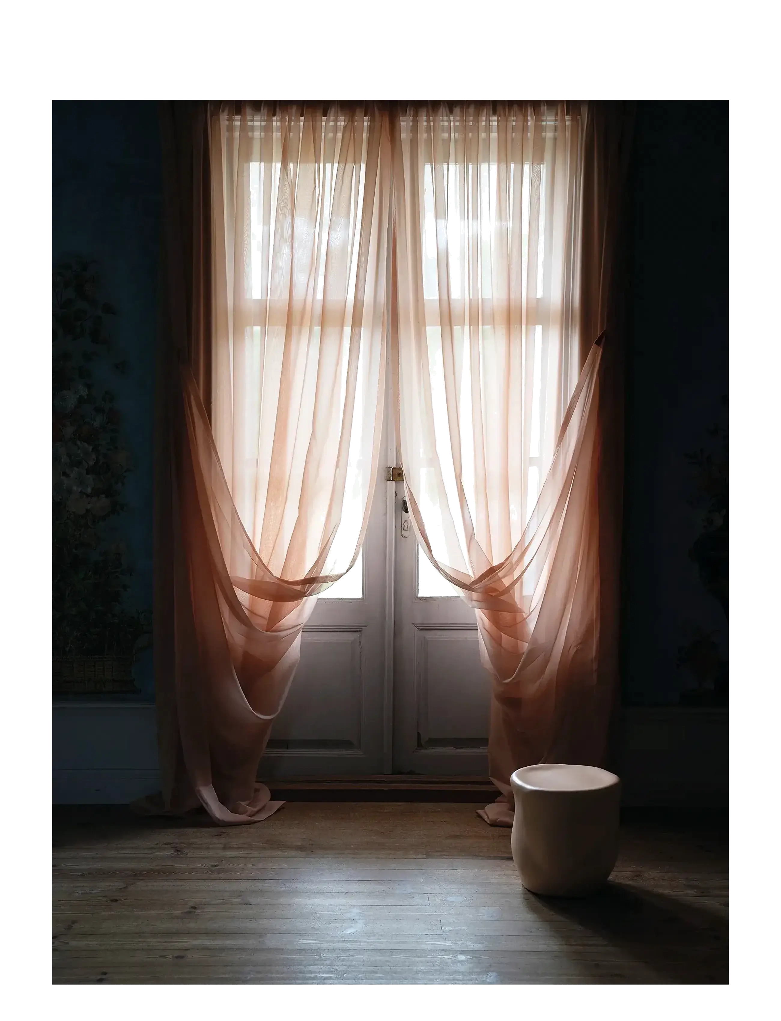 Mimou - Skir hotellgardin dobbel bredde - lange gardiner - nude - 2