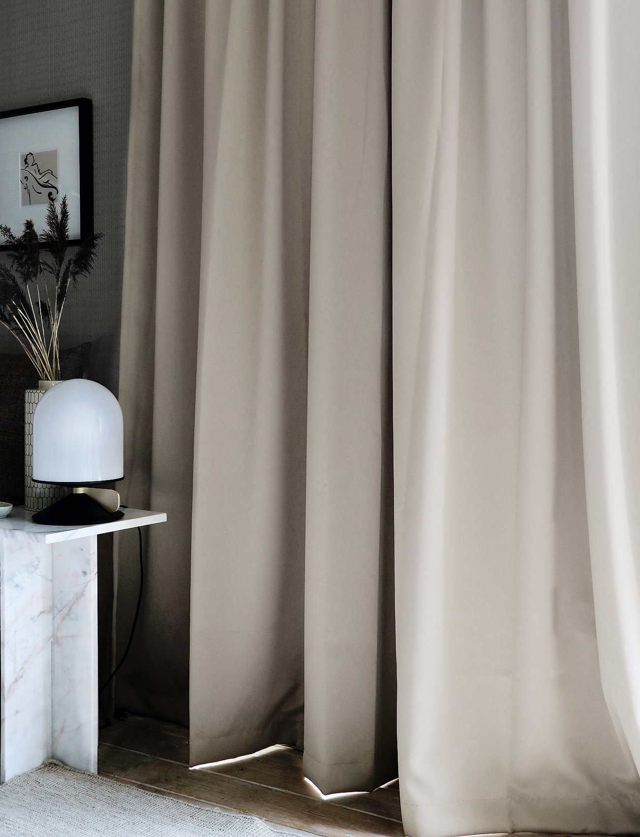 Mimou - Darkening hotel curtain double width - lange gordijnen - sand - 1