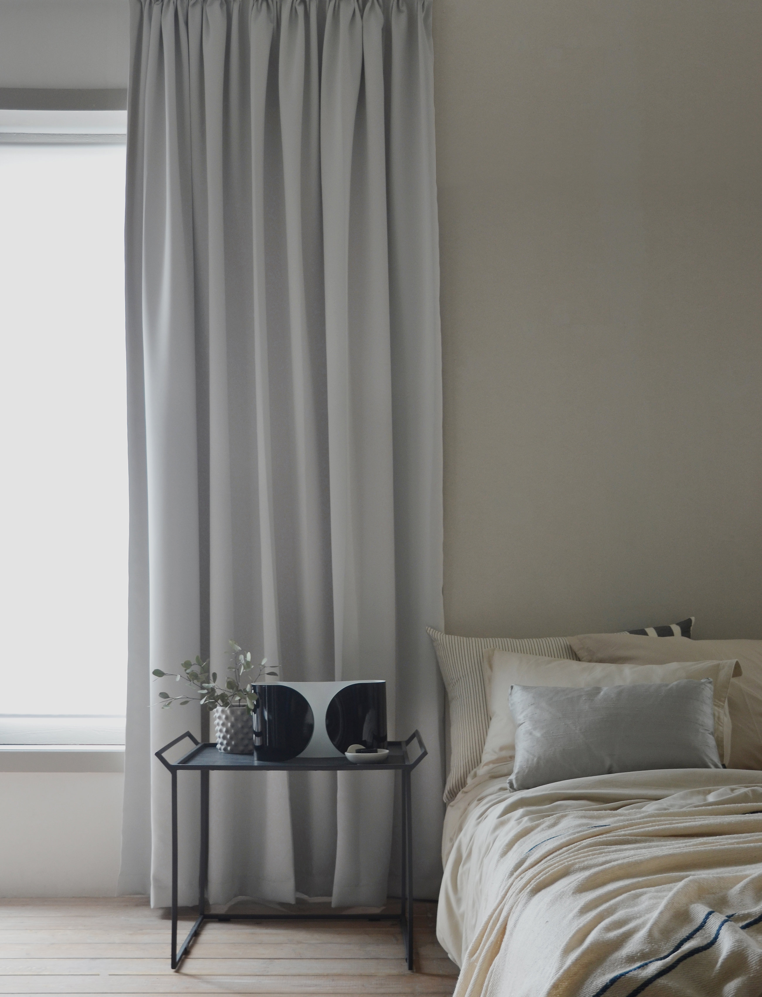 Mimou Mørklægning Dobbelt Bredde Hotel Gardin, 290X290 cm, Grey, Gardiner > Lange Gardiner, Unisex