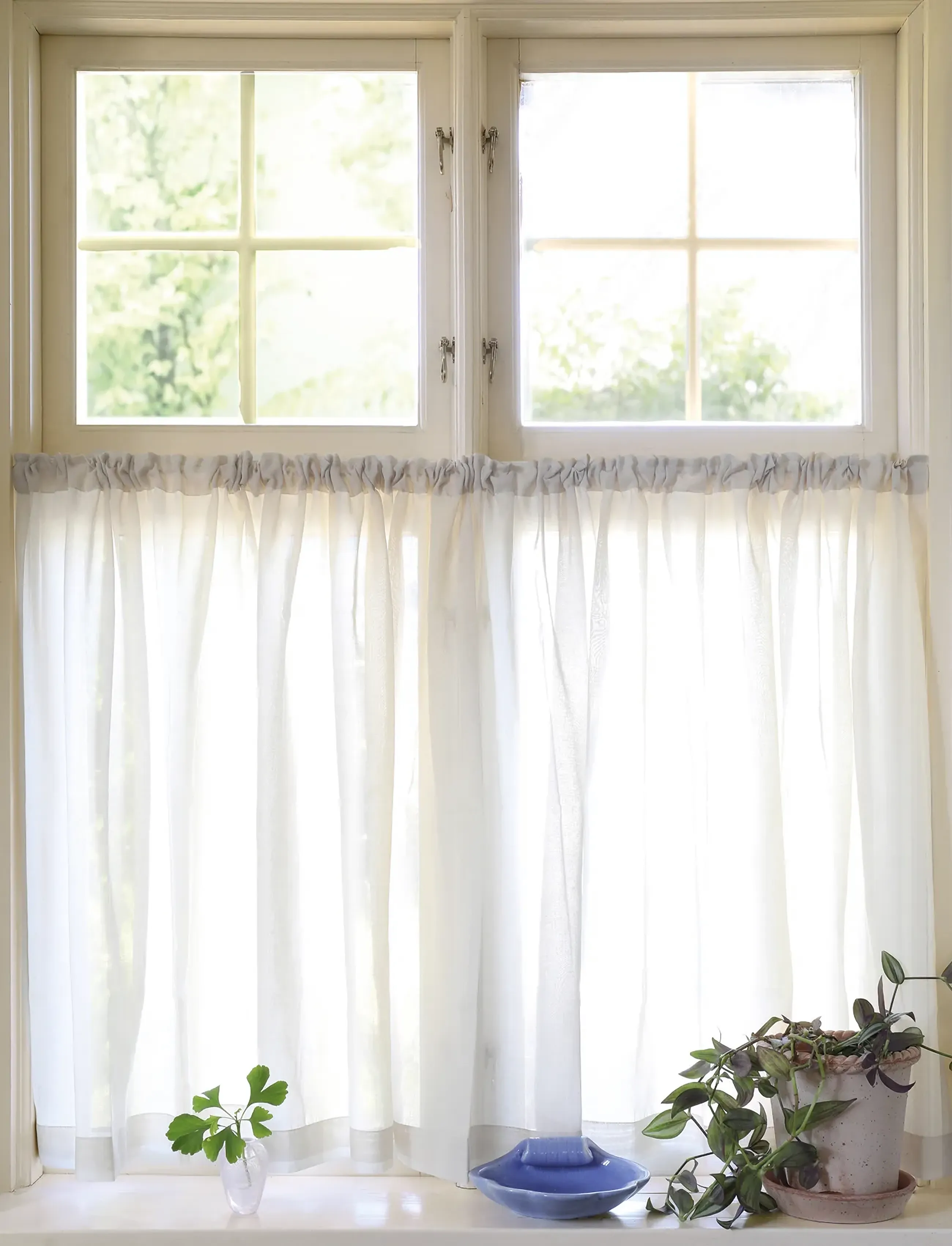 Mimou Gafégardin Grace, 290X85 cm, White, Curtains > Cafe Curtains, Unisex