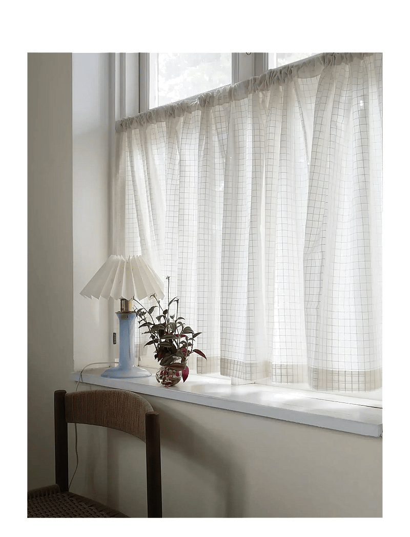 Mimou - Cafe Curtain Check - geschenke unter 100€ - creme - 1