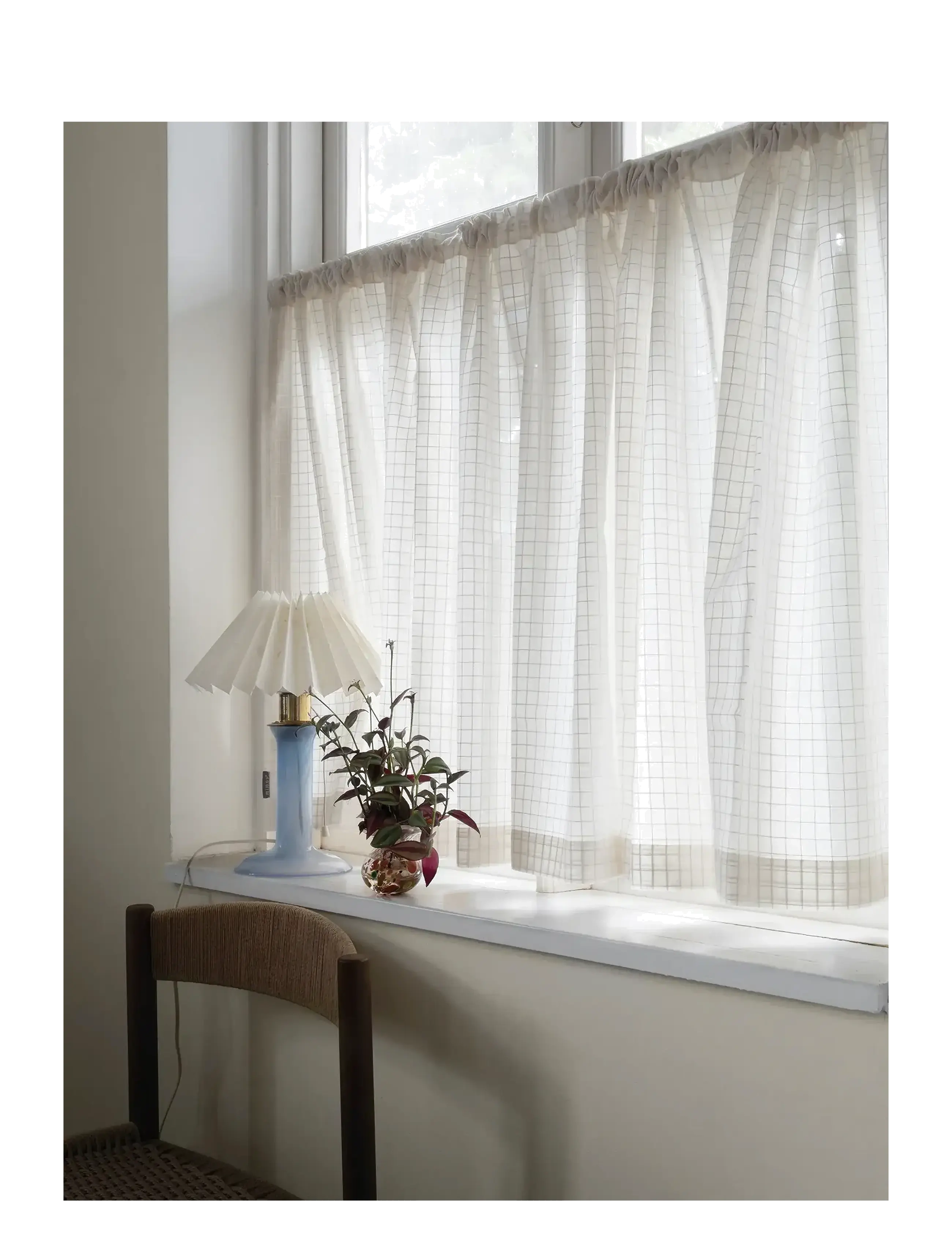Mimou - Cafe Curtain Check - gardiner - creme - 1