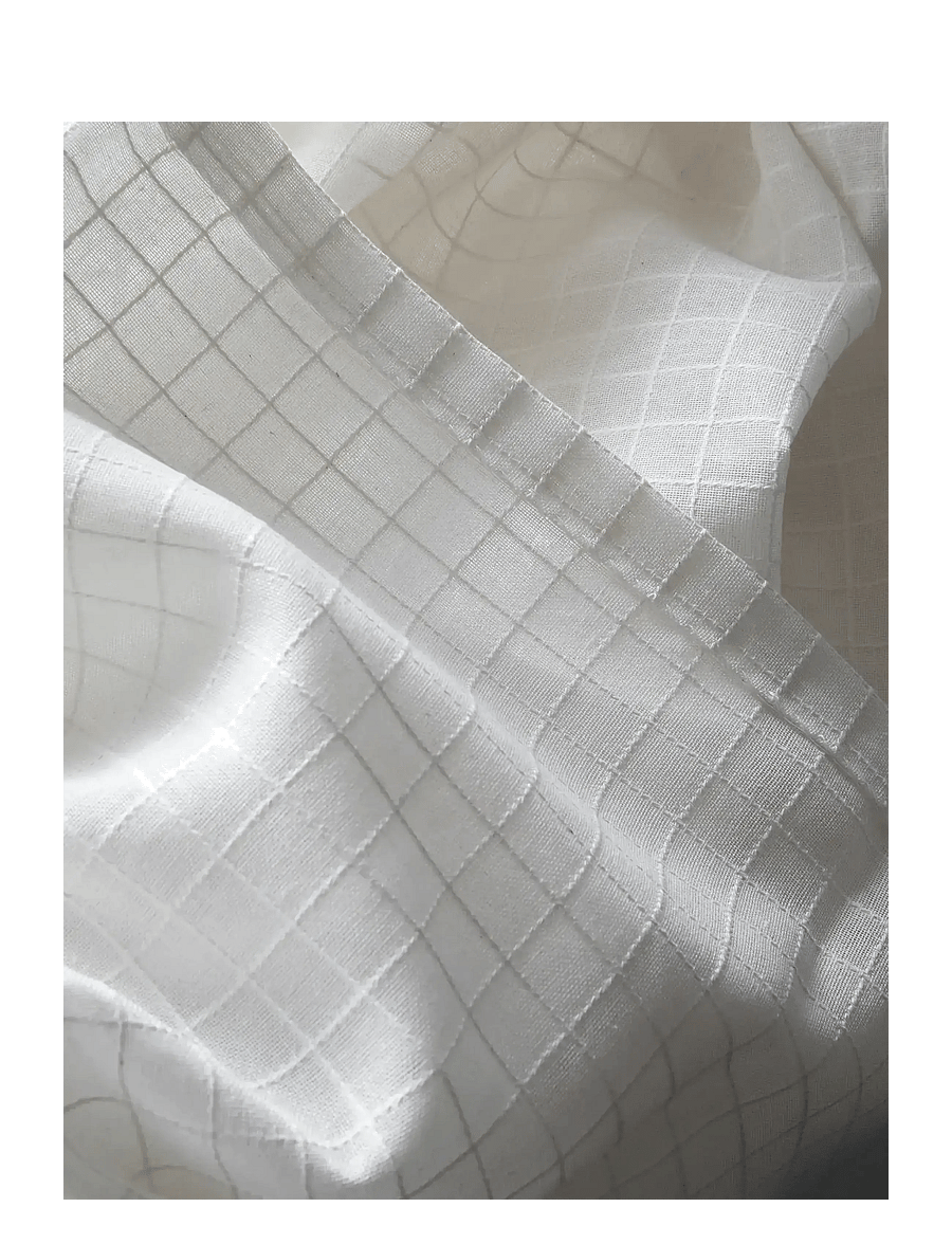 Mimou - Cafe Curtain Check - kardinad ja rulood - creme - 3