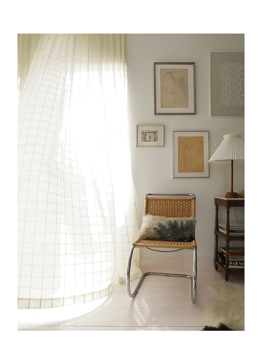 Mimou - Curtain Selma double width - pikad kardinad - creme - 2