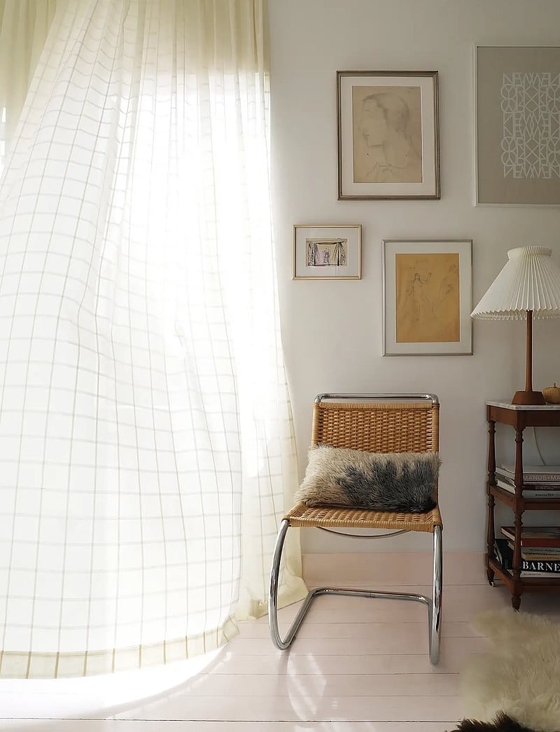 Mimou - Curtain Selma double width - fertiggardinen - creme - 0