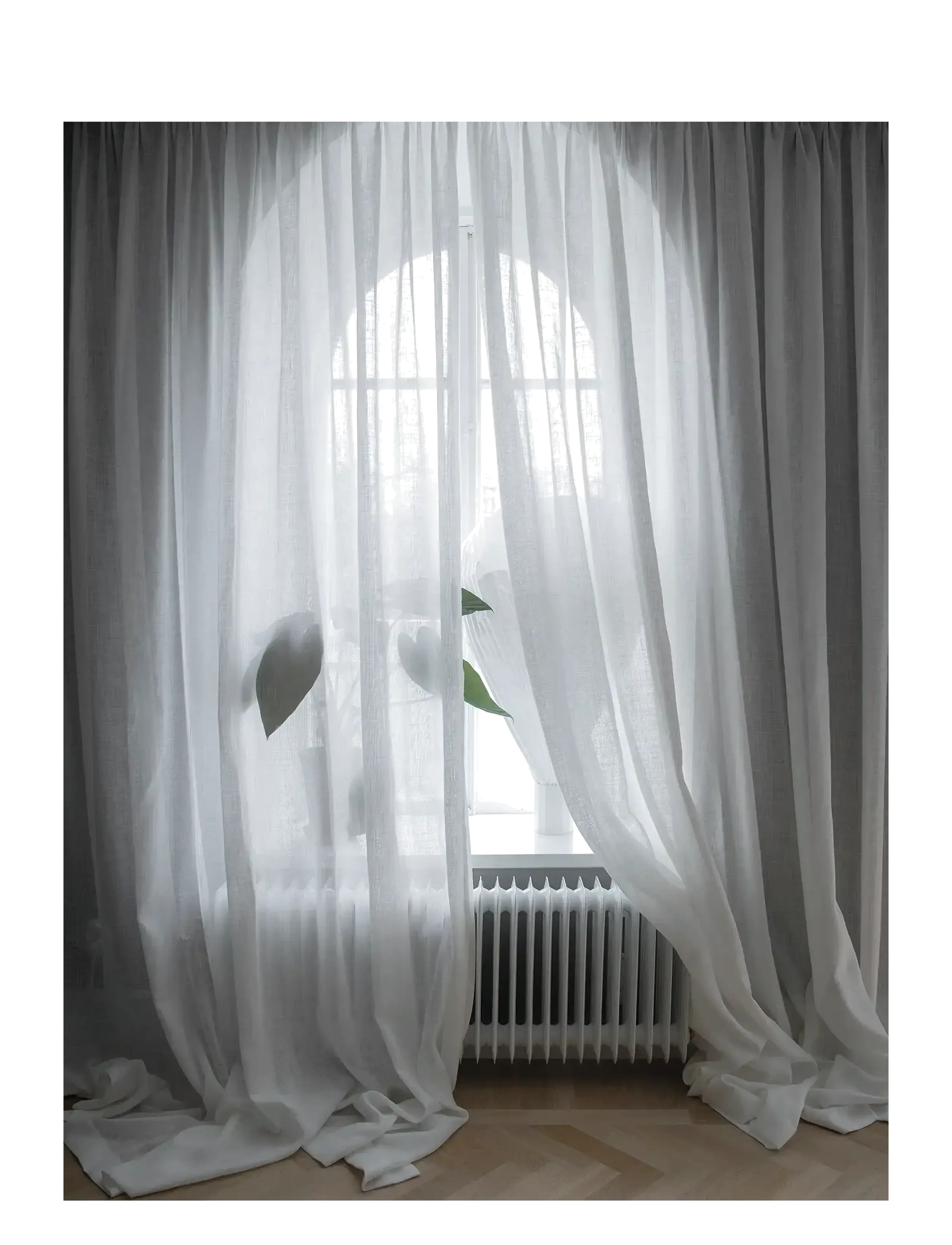 Mimou - Curtain Ellie double width - gardinlængde - white - 2