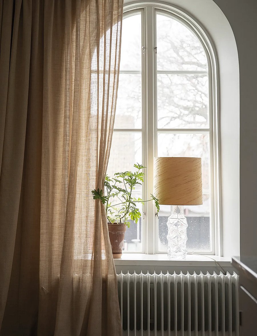 Mimou - Curtain Ellie double width - fertiggardinen - straw - 0