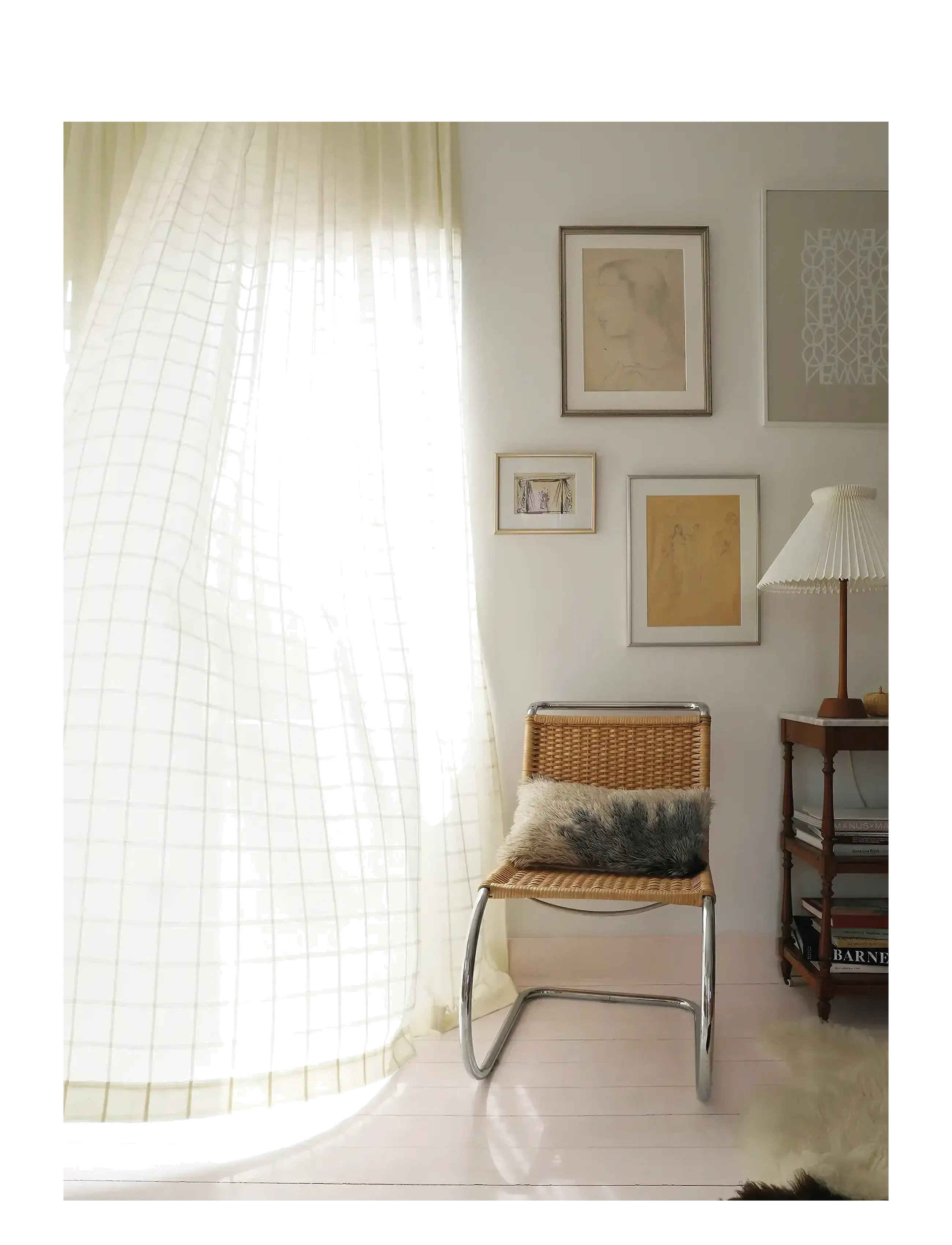 Mimou - Curtain Selma double width - fertiggardinen - creme - 1