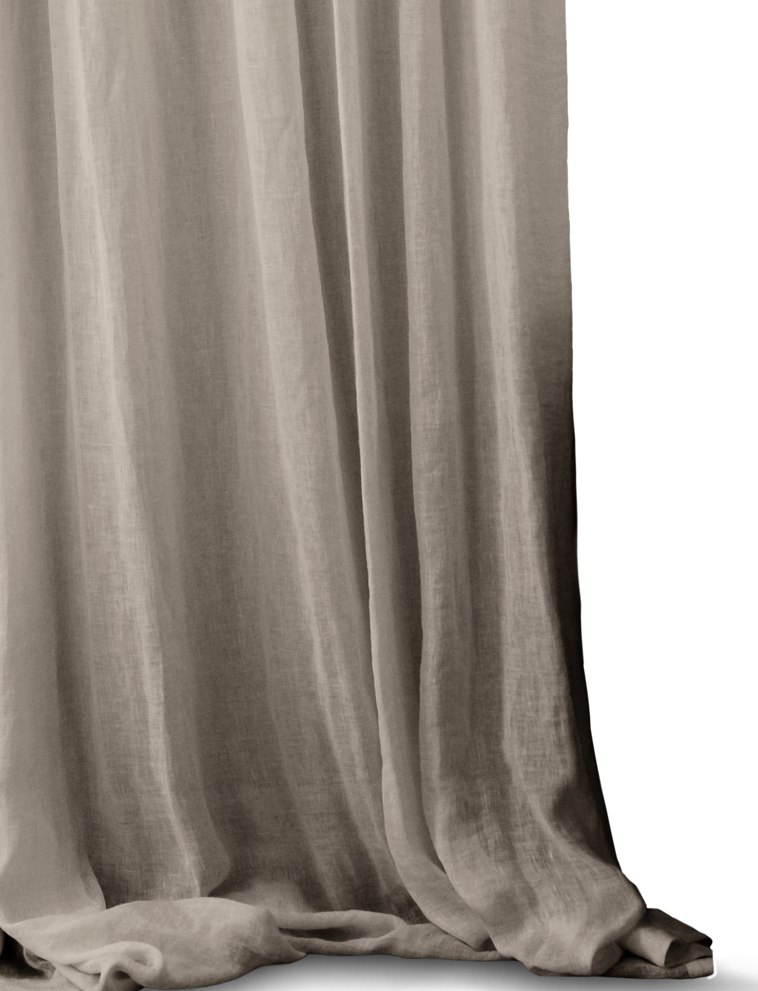 Mimou Gardin Kelly Fuld Linned Dobbelt Bredde, Langt gardin, Beige, Str: 293X250CM