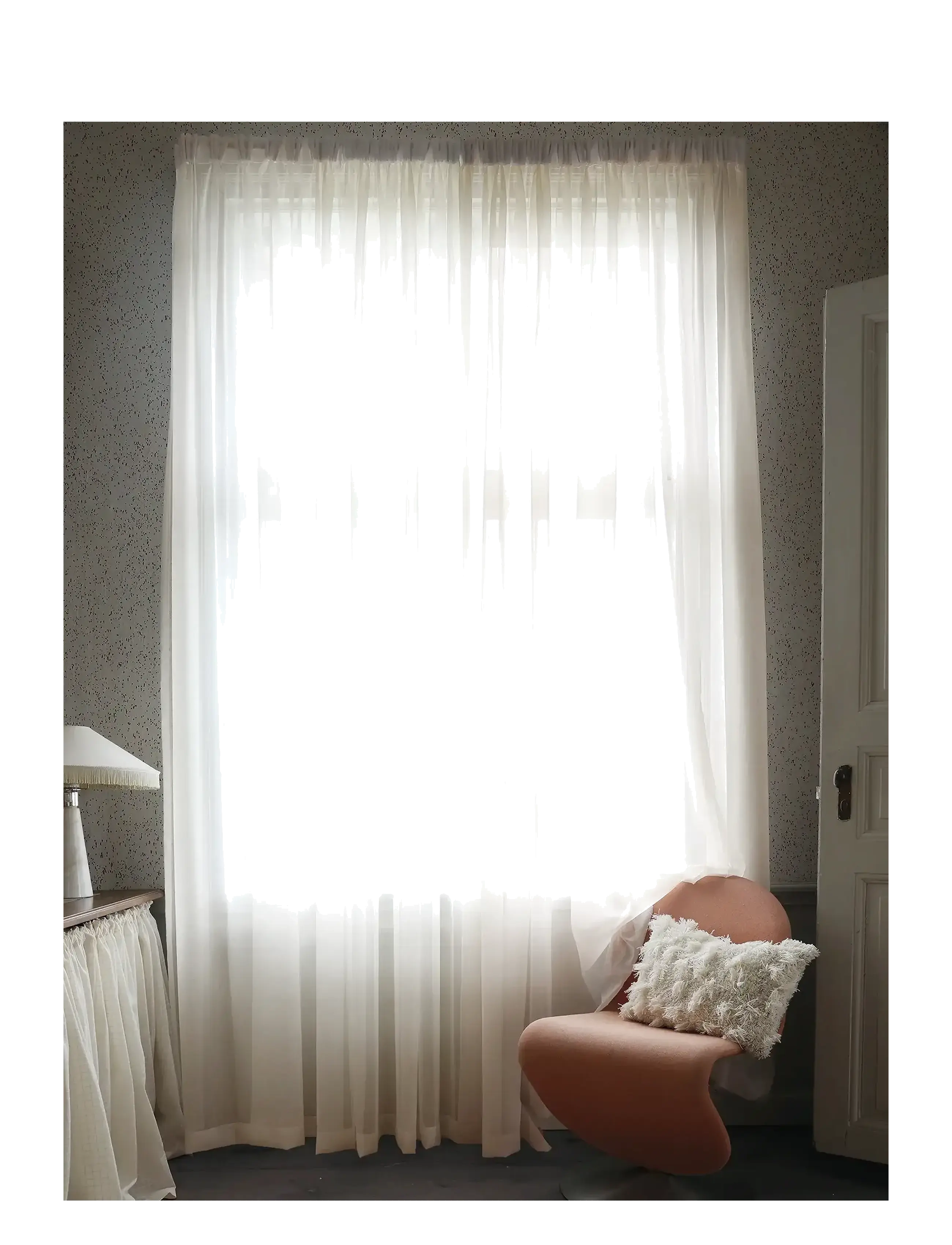 Mimou - Sheer hotel curtain double width - gardinlængde - offwhite - 2