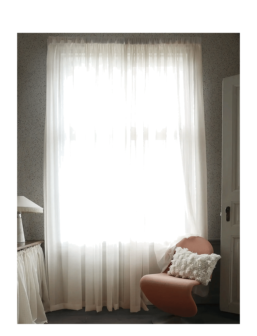 Mimou - Sheer hotel curtain double width - pikad kardinad - offwhite - 1