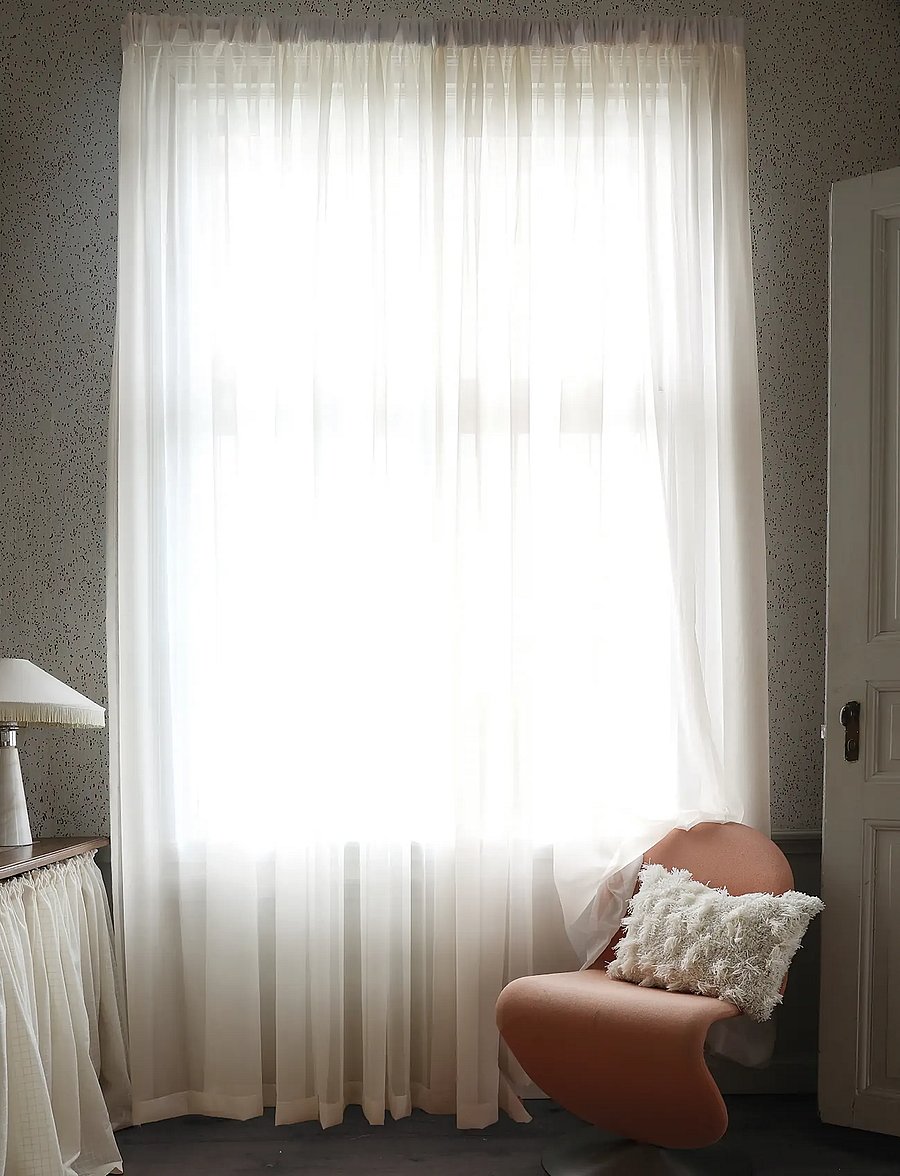 Mimou - Sheer hotel curtain double width - pikad kardinad - offwhite - 5