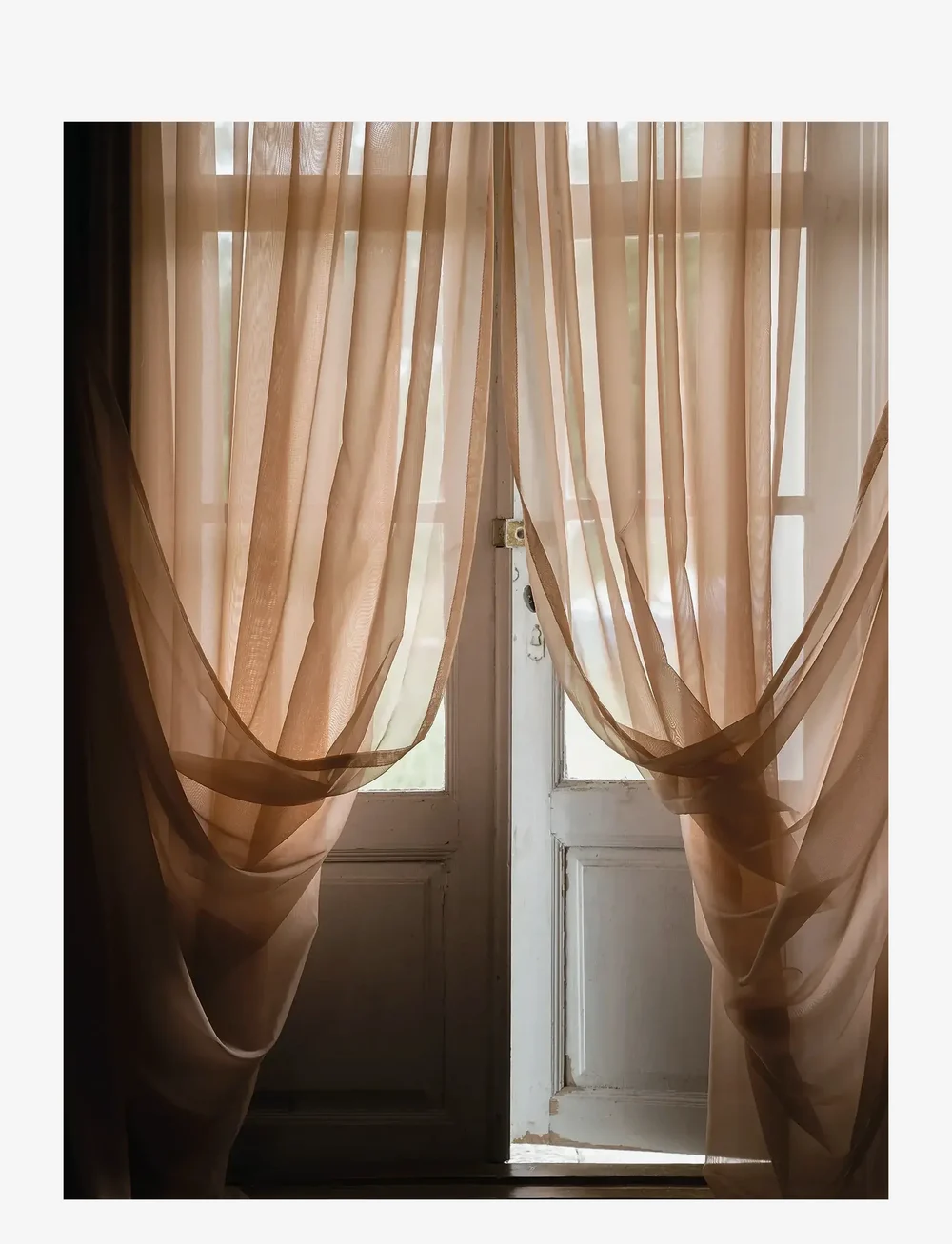 Mimou - Sheer hotel curtain Double width - sivuverhot - nude - 2