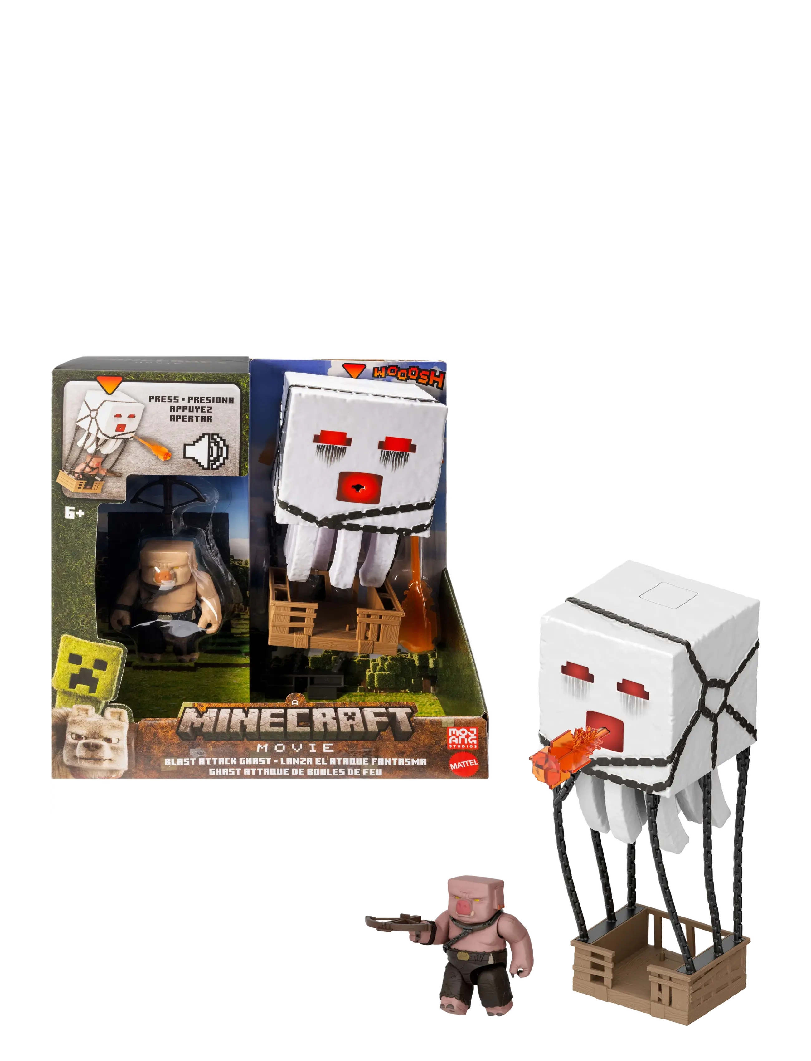 Minecraft Blast Attack Ghast Action Figure Set With Lights, Sounds & More Inspired By The Movie, Børn, Movies & Fairy Tale Characters, Multi/mønstret,