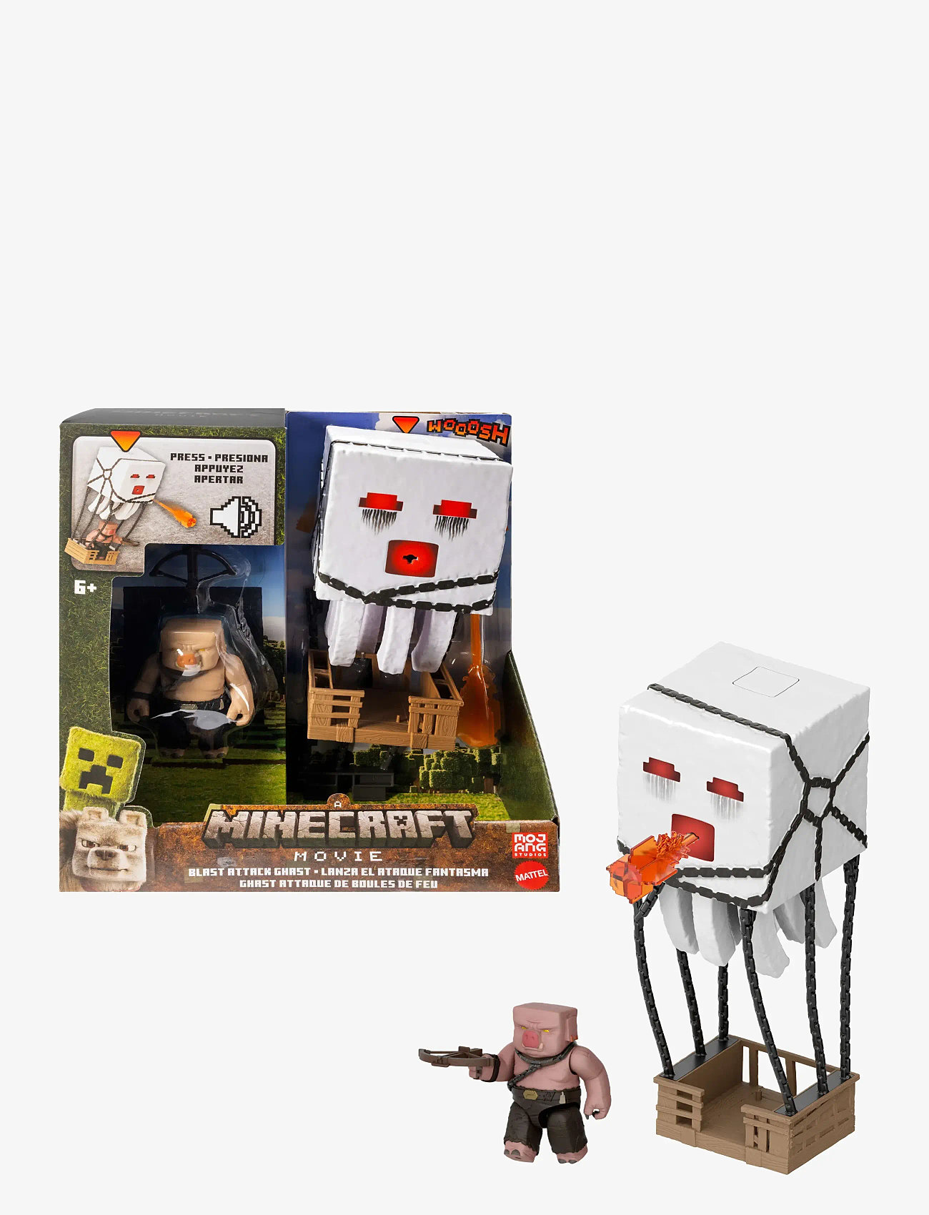 Minecraft - Minecraft Blast Attack Ghast Action Figure Set with Lights, Sounds & More Inspired by the Movie - movies & fairy tale characters - multi color - 0