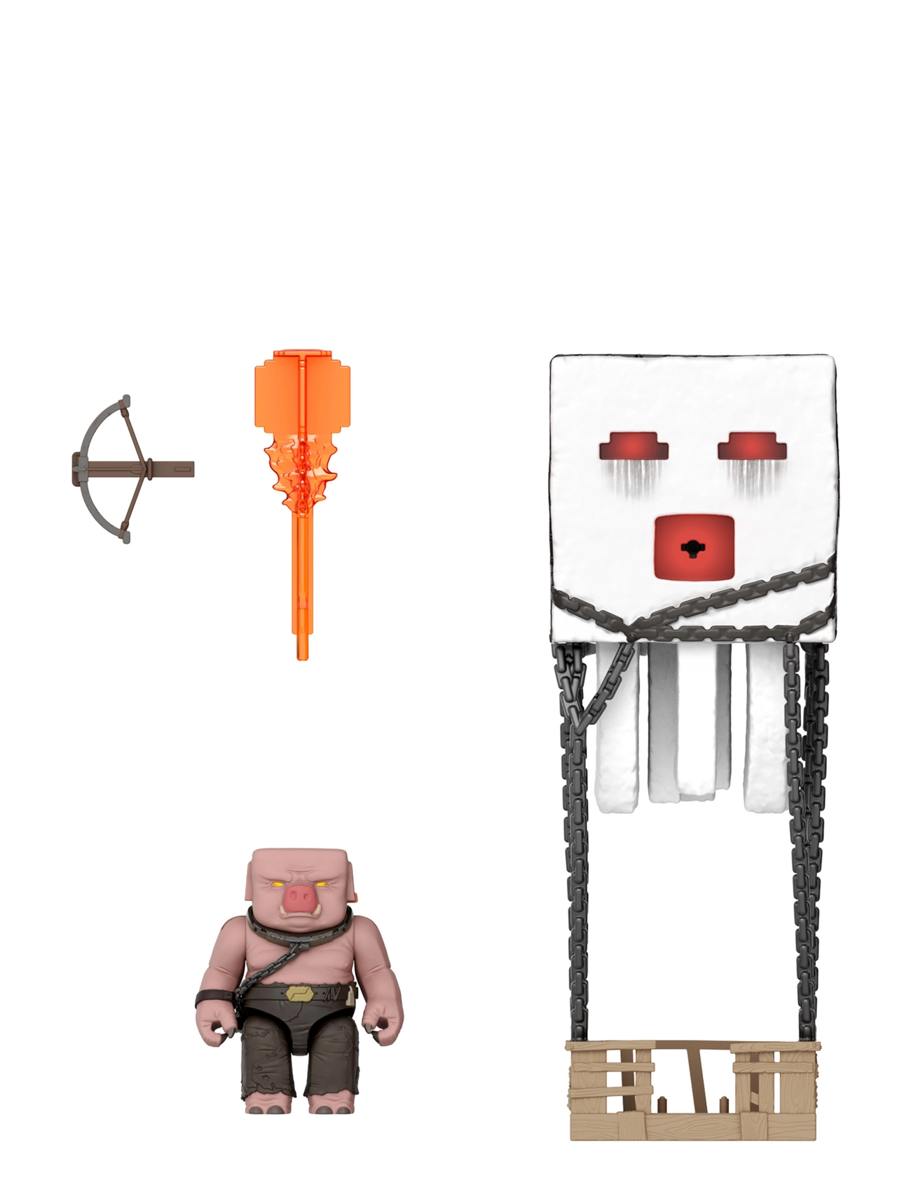 Minecraft - Minecraft Blast Attack Ghast Action Figure Set with Lights, Sounds & More Inspired by the Movie - movies & fairy tale characters - multi color - 5