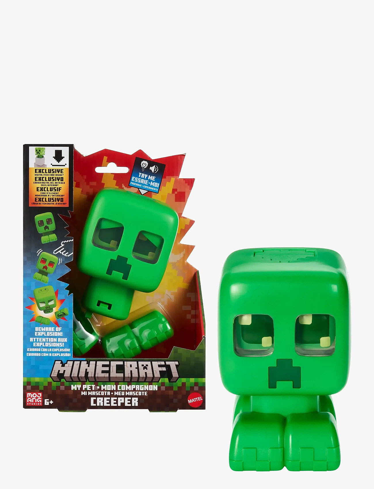 Minecraft - Minecraft My Pet Creeper Interactive Toy Action Figure with Lights, Sounds & Exploding Action - multi color - 0