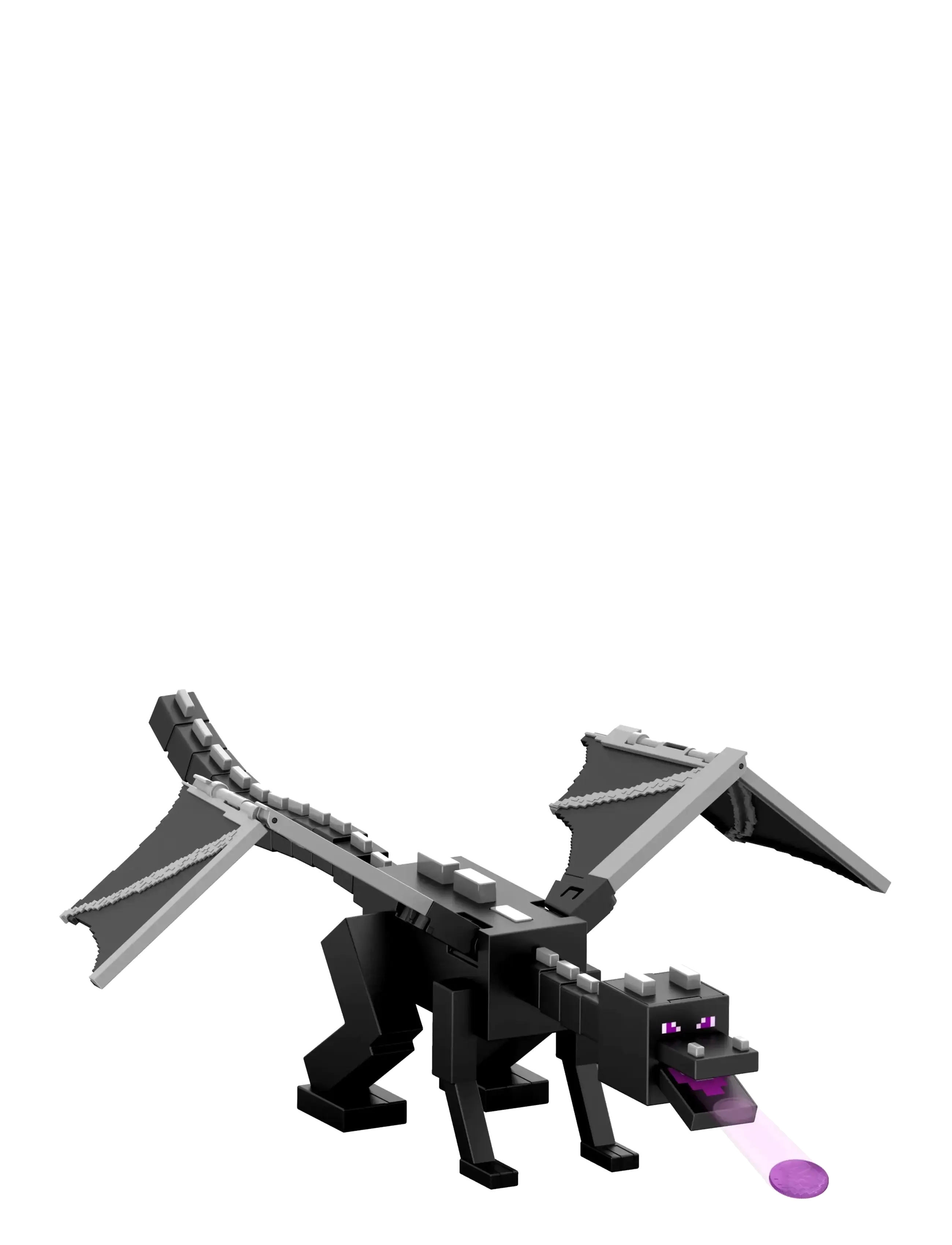 Minecraft Dragon’s Breath Attack Ender Dragon Action Figure With 10 Discs, 20-Inch Wingspan, Børn, Movies & Fairy Tale Characters, Sort, Str: ONE SIZE