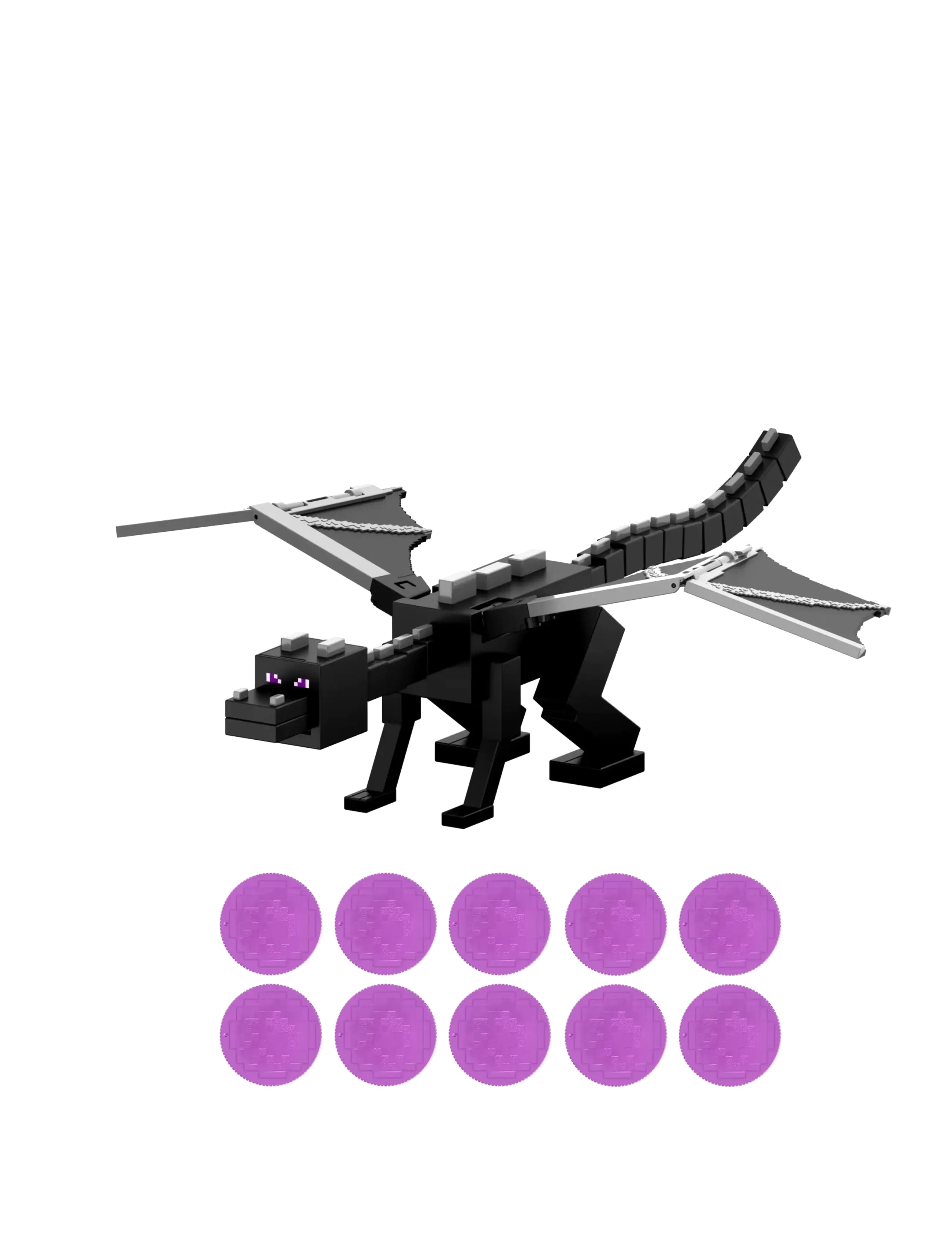 Minecraft - Minecraft Dragon’s Breath Attack Ender Dragon Action Figure with 10 Discs, 20-inch Wingspan - action figures - multicolor - 1