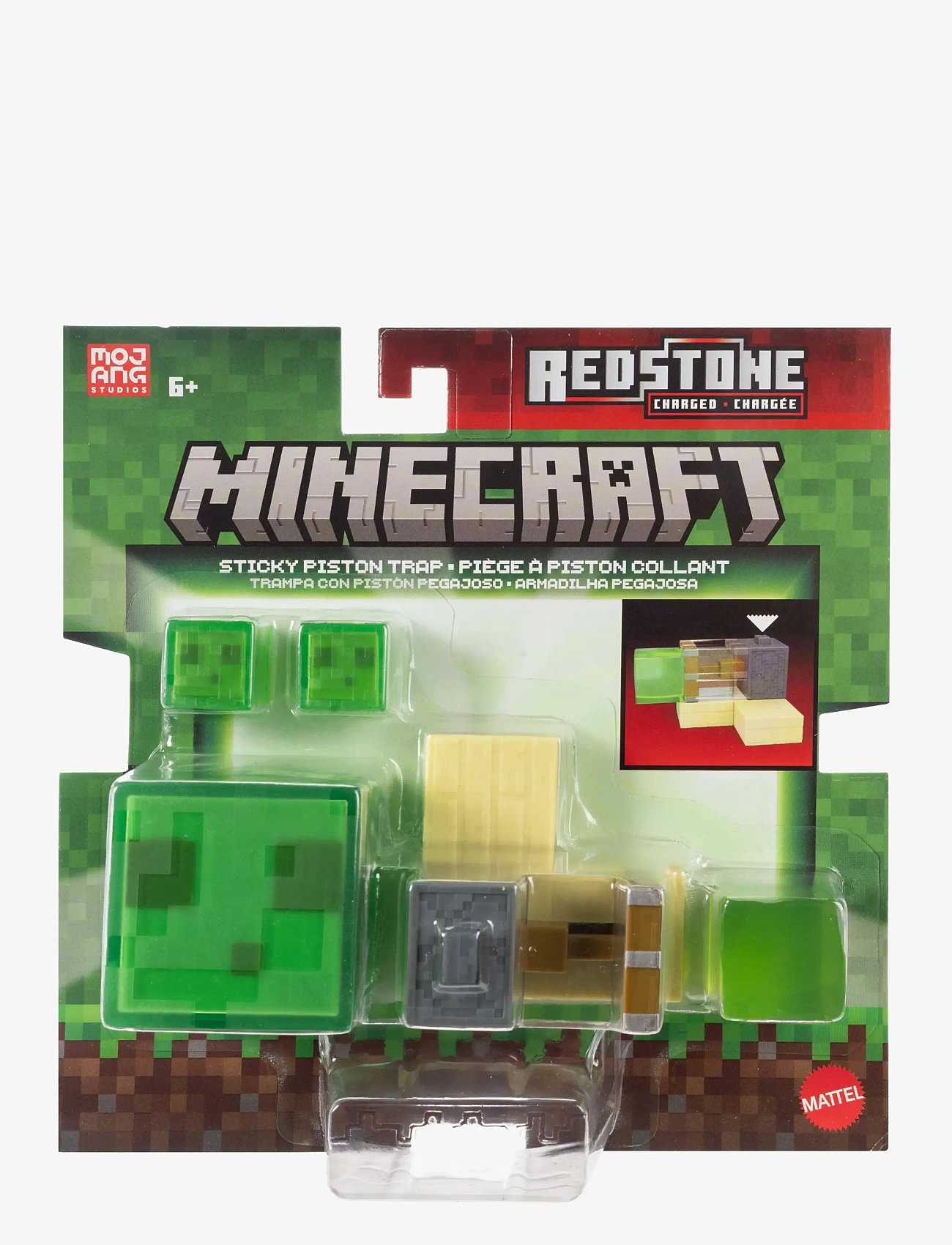 Minecraft - Minecraft Redstone Charged Sticky Piston Trap - legesæt - multi color - 5