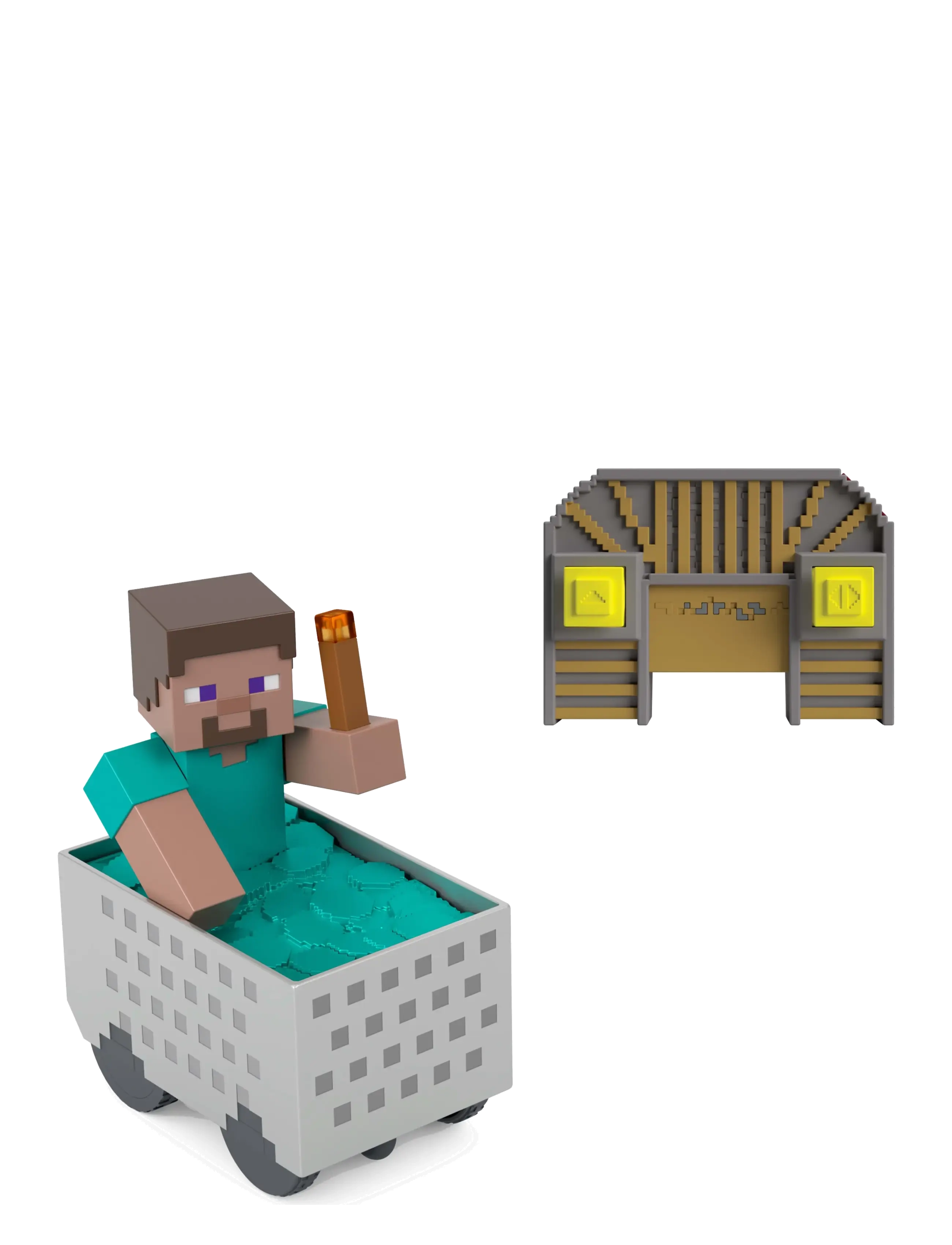 Minecraft Minecart Rc & Steve, Wheelie Stunt Turbo Boost, Lights Digital Item Code, One Size, Playsets Action Figures, Mehrfarbig/gemustert - Play Set