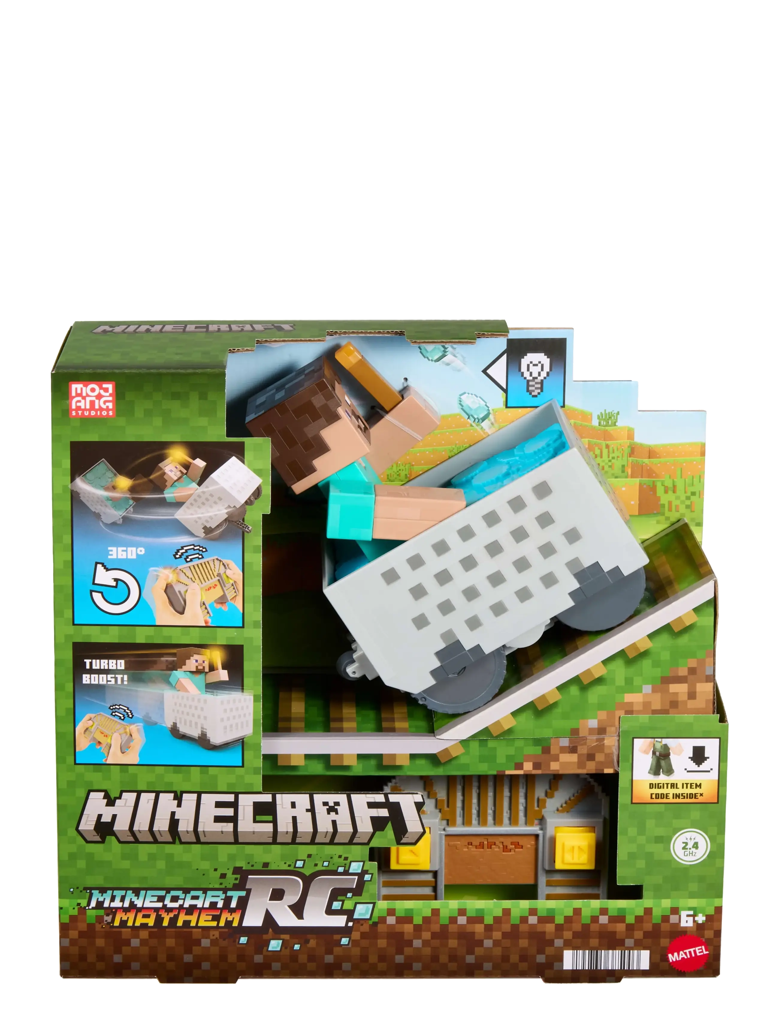Minecraft - Minecraft Minecart RC & Steve, Wheelie Stunt & Turbo Boost, Lights & Digital Item Code - spiel-sets - multicolor - 1