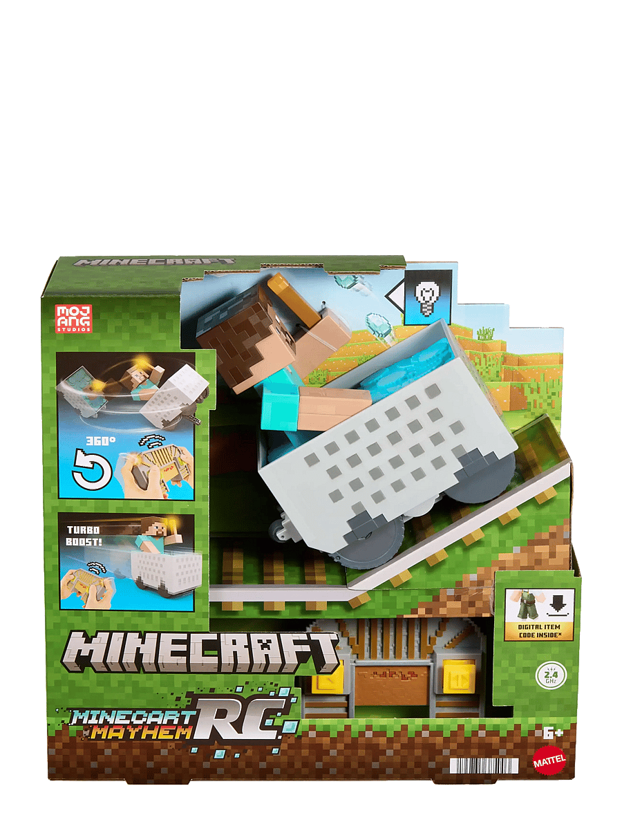 Minecraft - Minecraft Minecart RC & Steve, Wheelie Stunt & Turbo Boost, Lights & Digital Item Code - spiel-sets - multicolor - 1