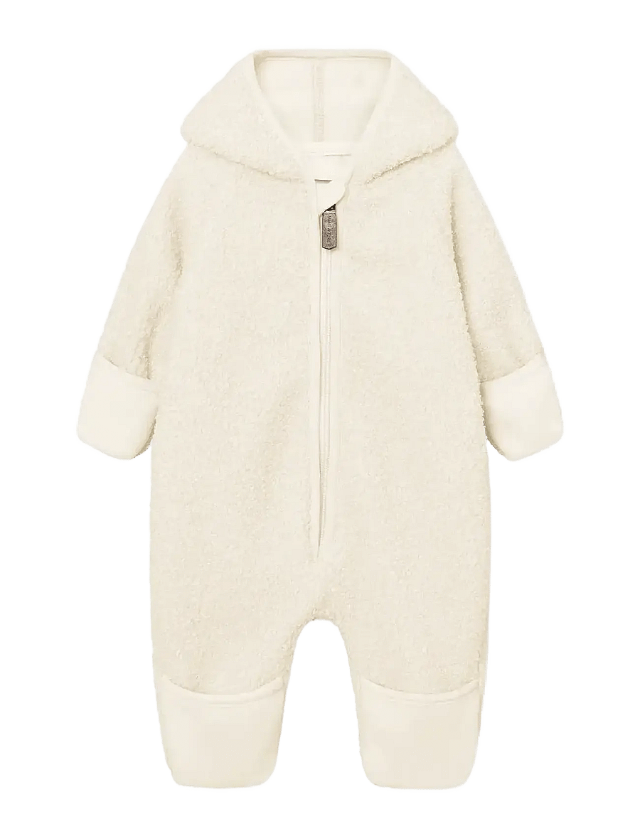 MINI A TURE - MATADEL teddyfleece jumpsuit. GRS - fleece sæt - angora cream - 0