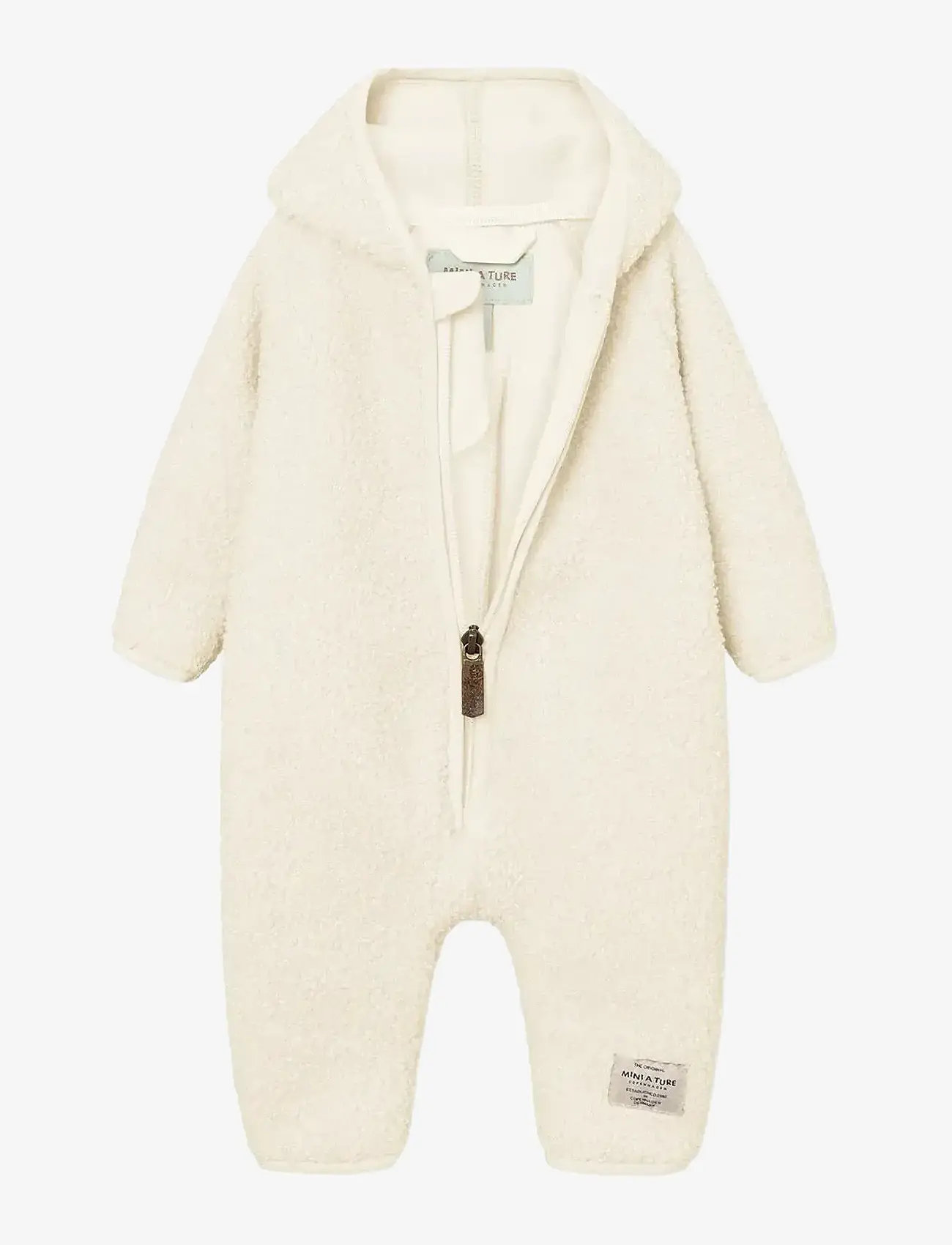 MINI A TURE - MATADEL teddyfleece jumpsuit. GRS - fleece sæt - angora cream - 2