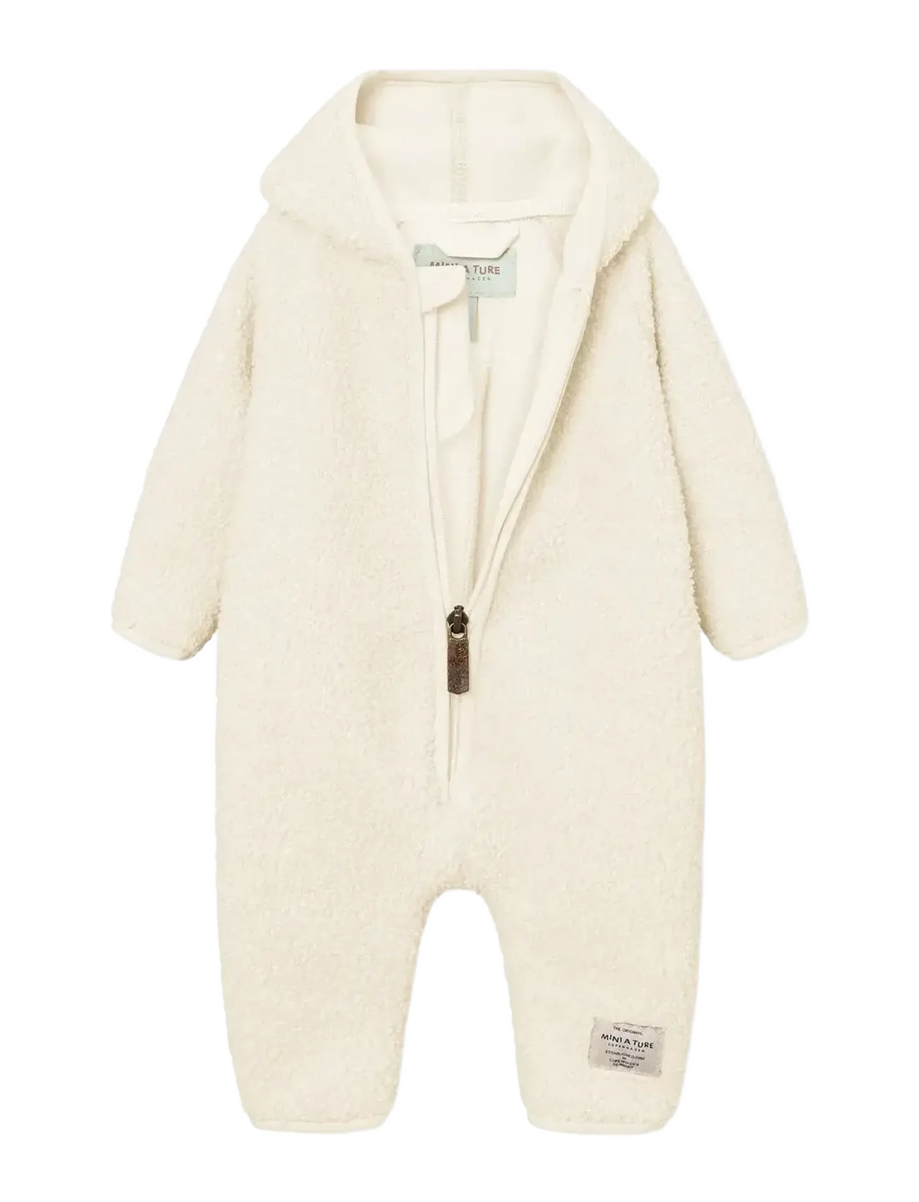 MINI A TURE - MATADEL teddyfleece jumpsuit. GRS - fleece sæt - angora cream - 2