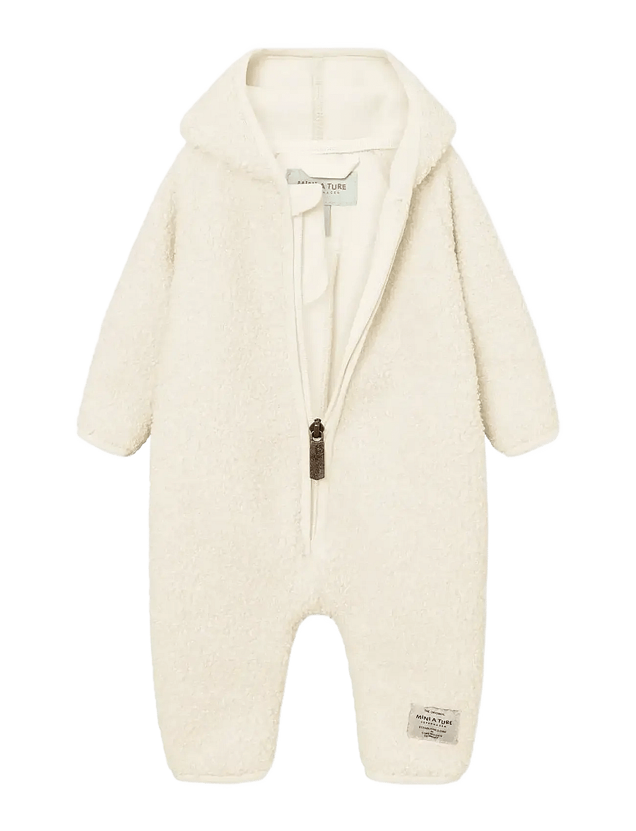 MINI A TURE - MATADEL teddyfleece jumpsuit. GRS - fleece sæt - angora cream - 2