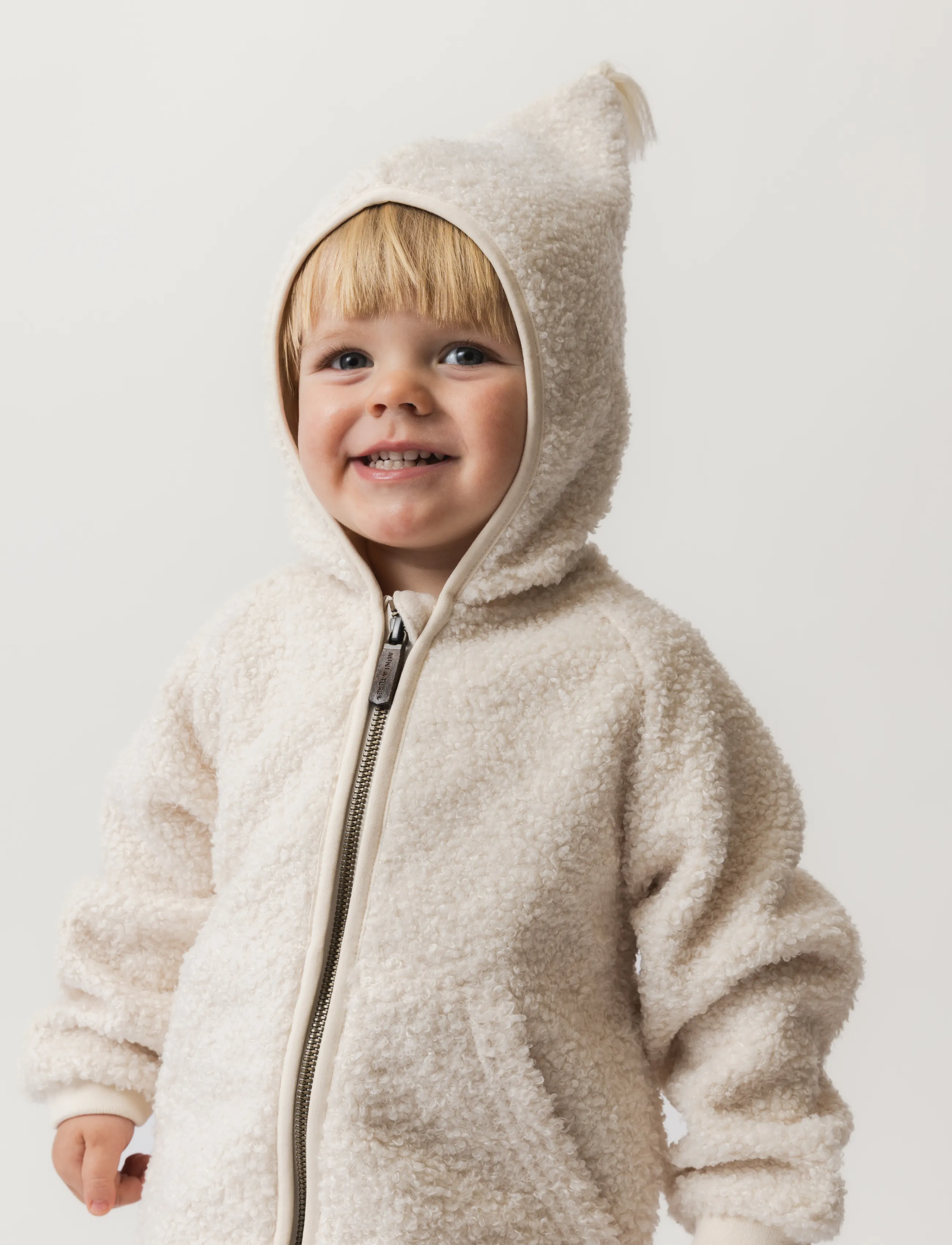 MINI A TURE Matliff Teddyfleece Jacket. Grs, 74, Fleece Oberbekleidung, Creme - Jackets, Kinder