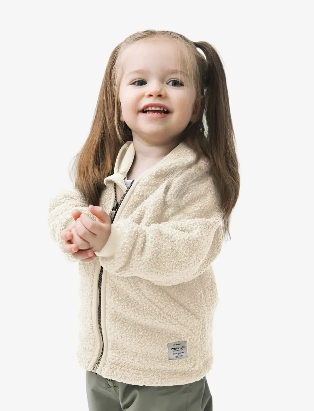 MINI A TURE - MATLIFF teddyfleece jacket. GRS - fleecejakker - angora cream - 0