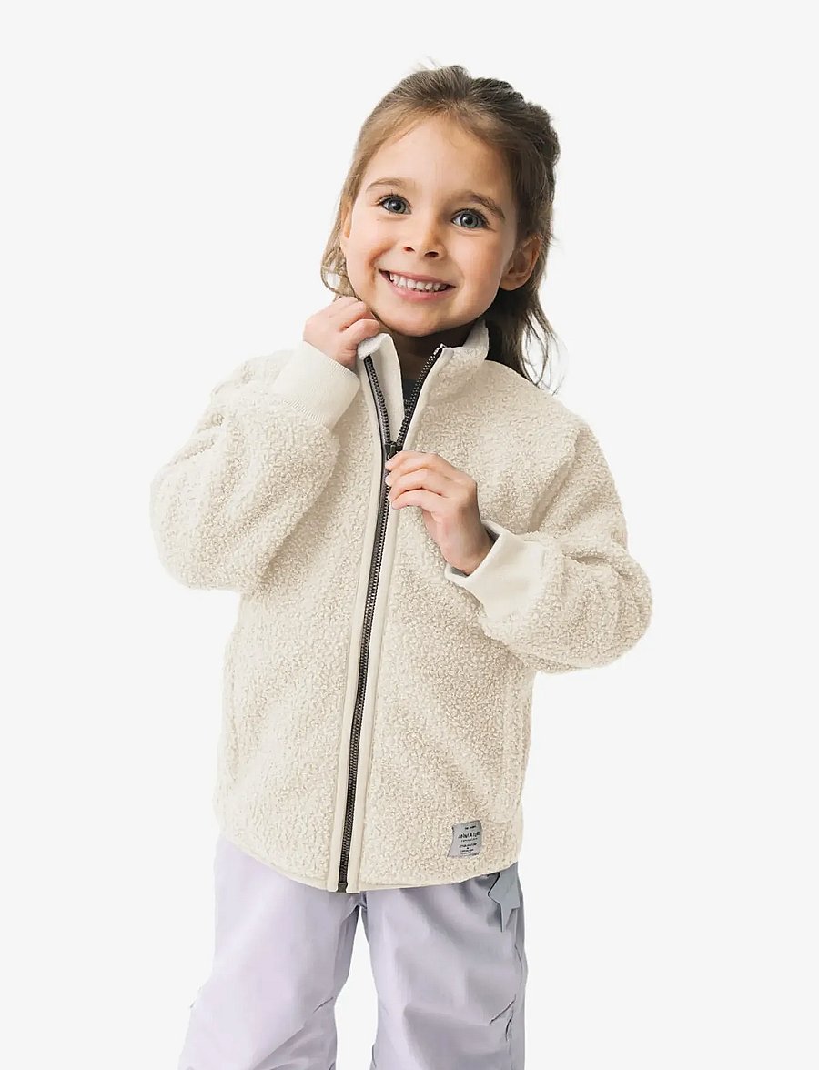 MINI A TURE - MATCEDRIC teddyfleece jacket. GRS - fleecejacken - angora cream - 0