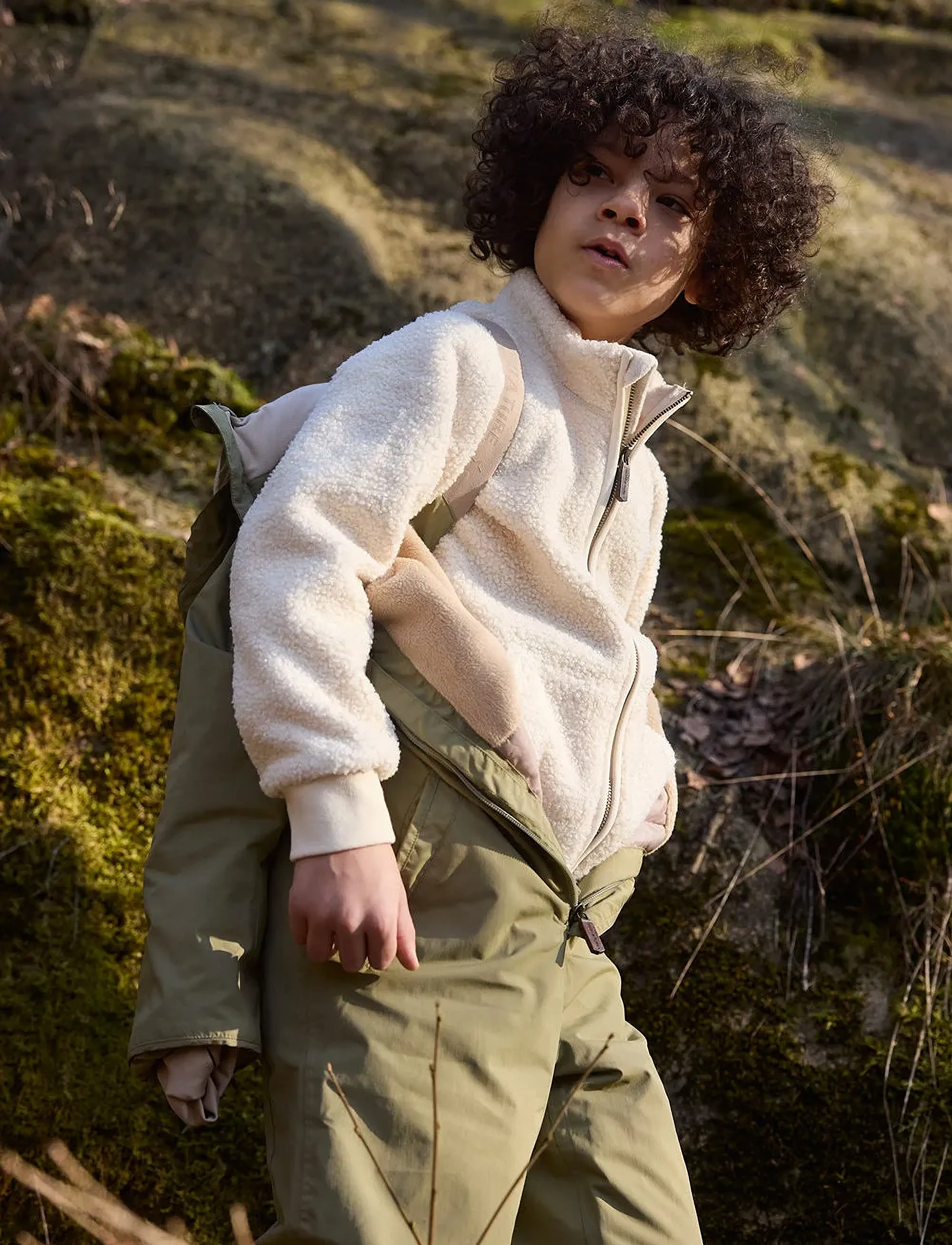 MINI A TURE - MATCEDRIC teddyfleece jacket. GRS - fleecejacken - angora cream - 4