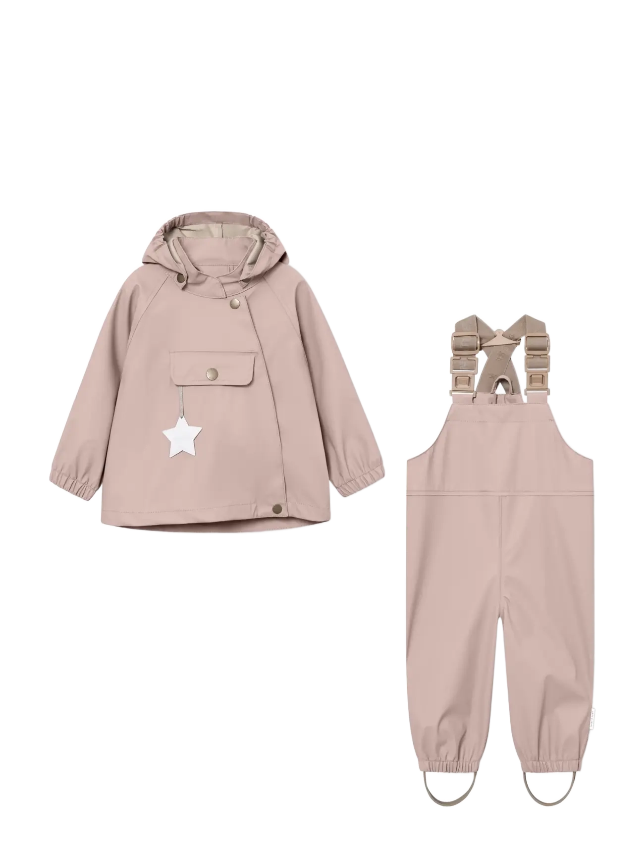 MINI A TURE Matwainis Rain Set. Grs, 104, Rainwear, Beige - Rainwear Sets, Kinder