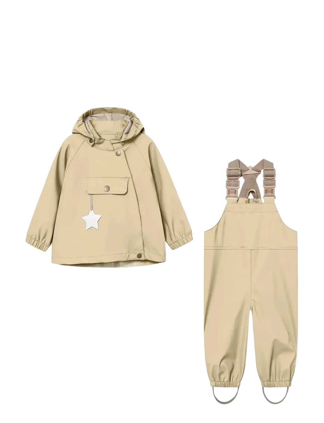 MINI A TURE Matwainis Rain Set. Grs, 110, Rainwear, Beige - Rainwear Sets, Kinder