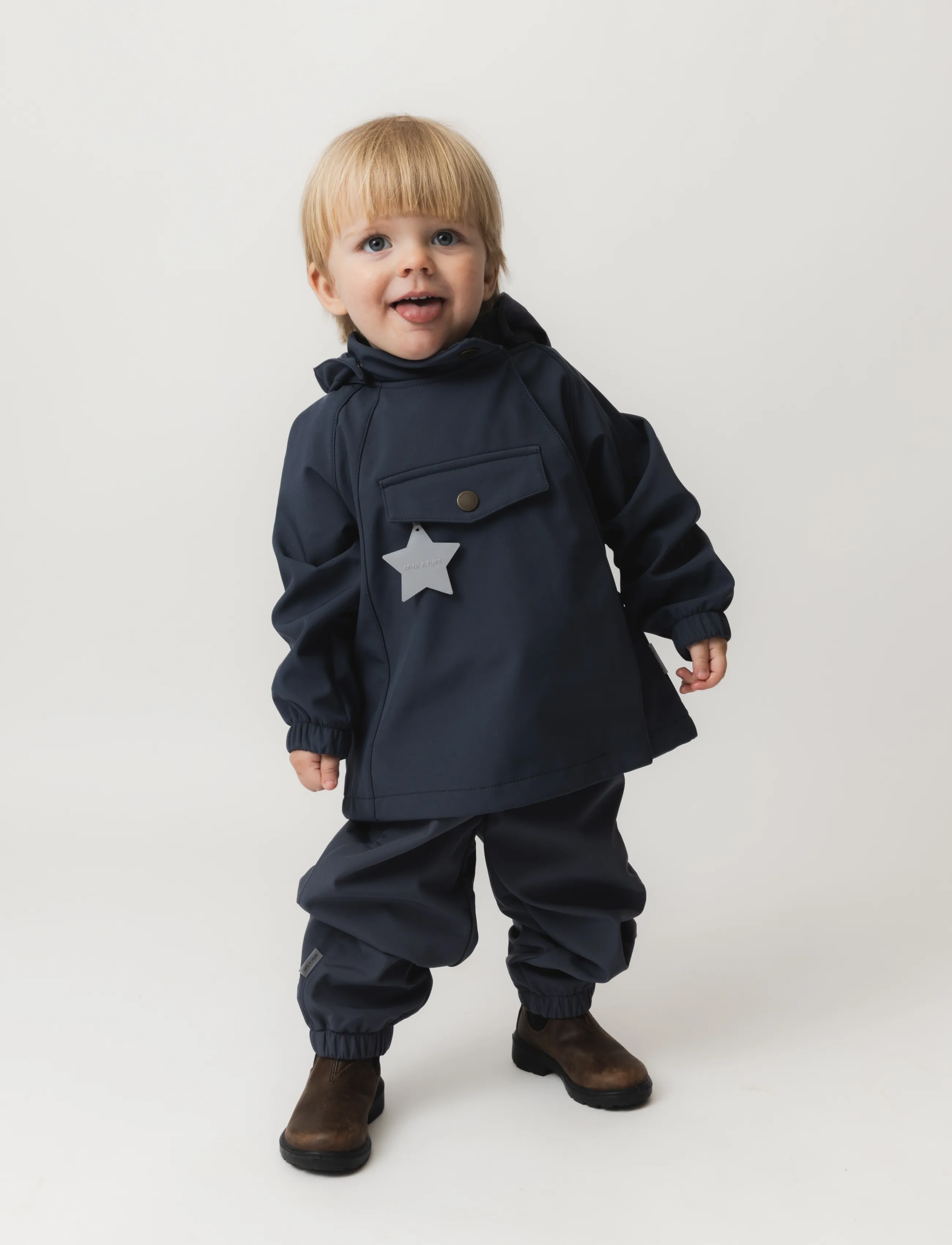 MINI A TURE Matwai Softshell Jacket. Grs, 18M/86, Blue, Softshells > Softshell-Jakker, Børn