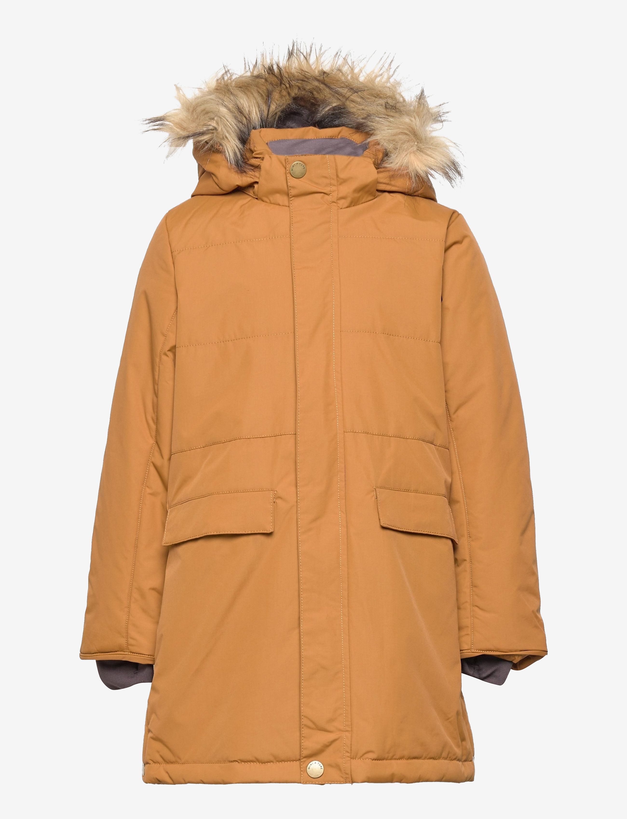 Mini A Ture - Vinna Fake Fur Jacket, K - rubber brown - 0