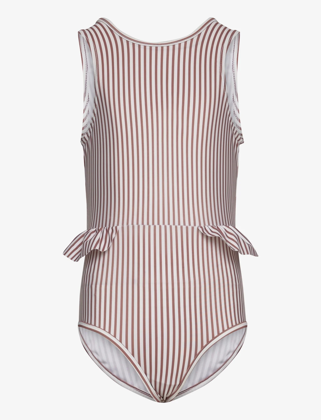 Mini A Ture - Gelika printed swimsuit - sommerkupp - print acorn brown stripes - 0