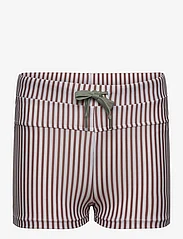Mini A Ture - Gerryan printed swim shorts - badbyxor - print acorn brown stripes - 0
