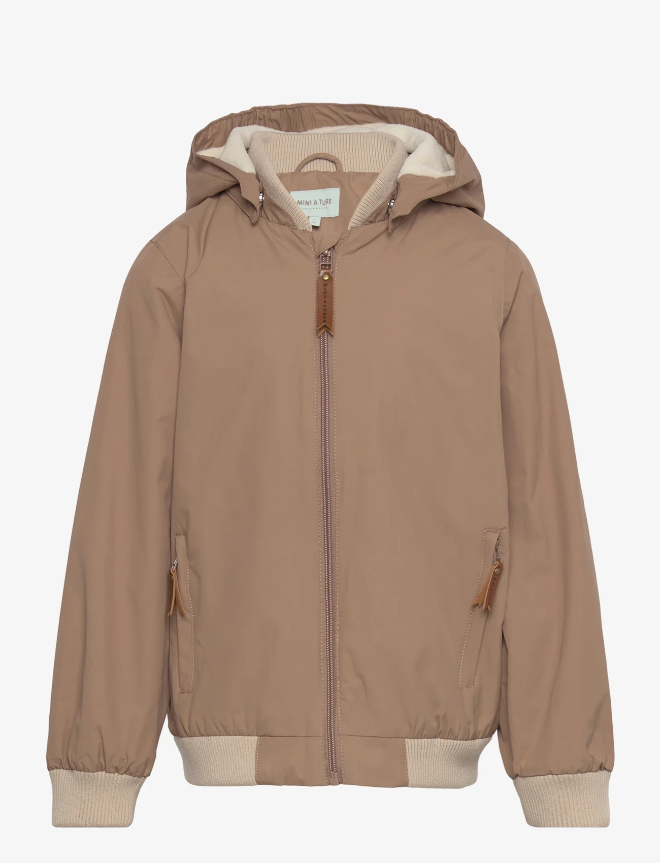 Mini A Ture - Vilder fleece lined spring bomber jacket. GRS - brownie - 0