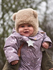 Mini A Ture - Lien fleece lined winter hood - ziemas cepures - grey brown - 1