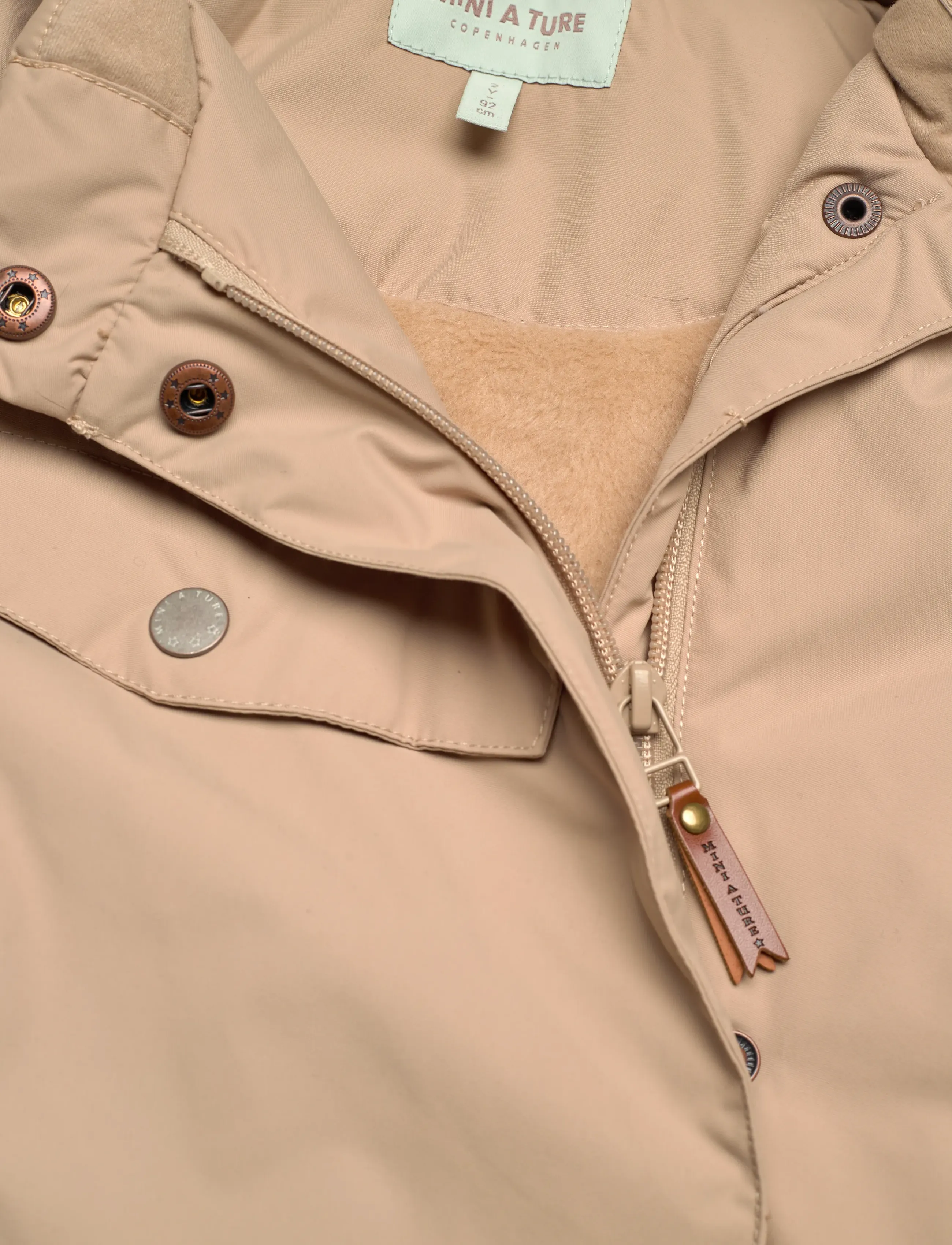 MINI A TURE - MATWANG fleece lined winter jacket fake fur. GRS - savannah tan - 2