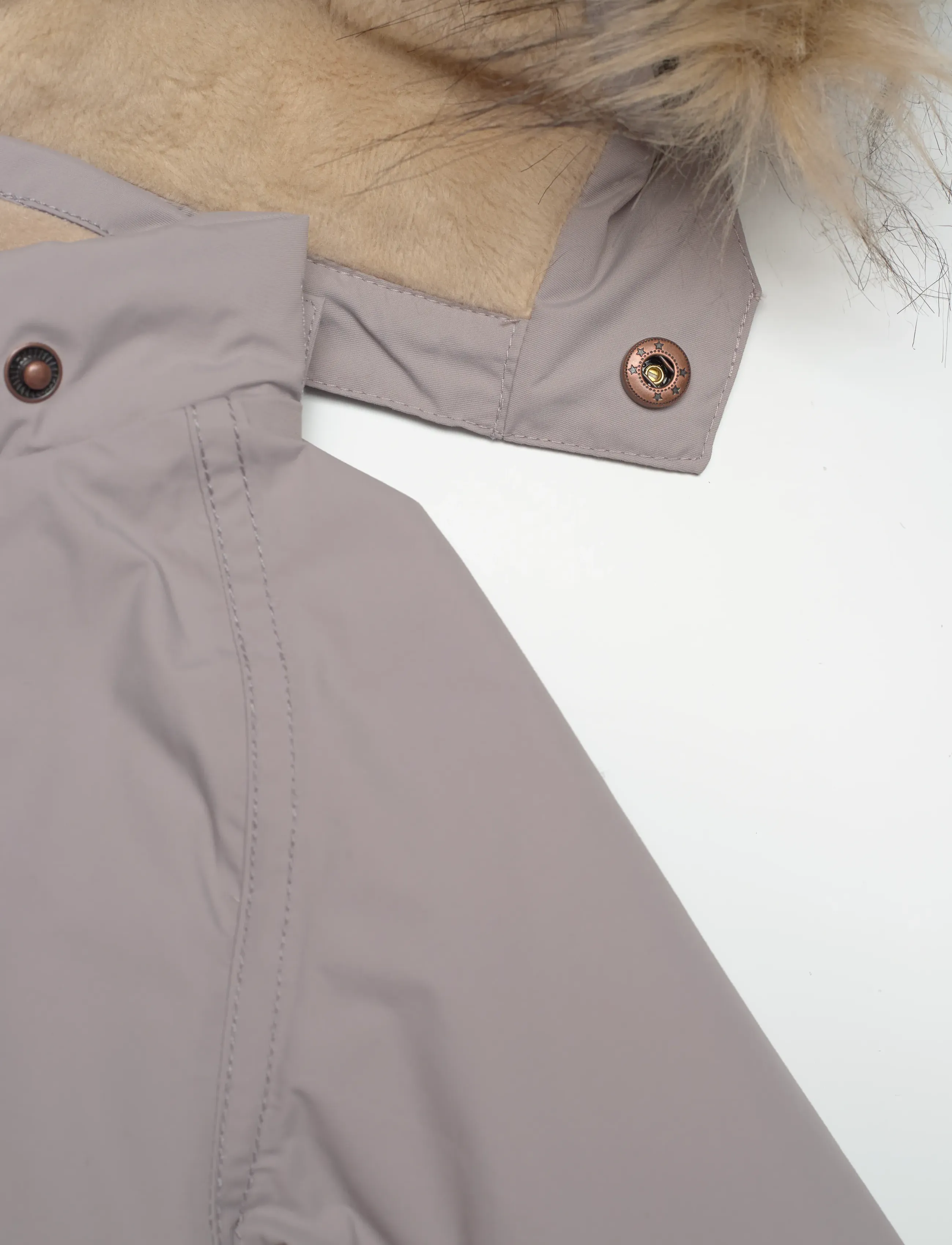 MINI A TURE - MATWANG fleece lined winter jacket fake fur. GRS - zinc purple - 3